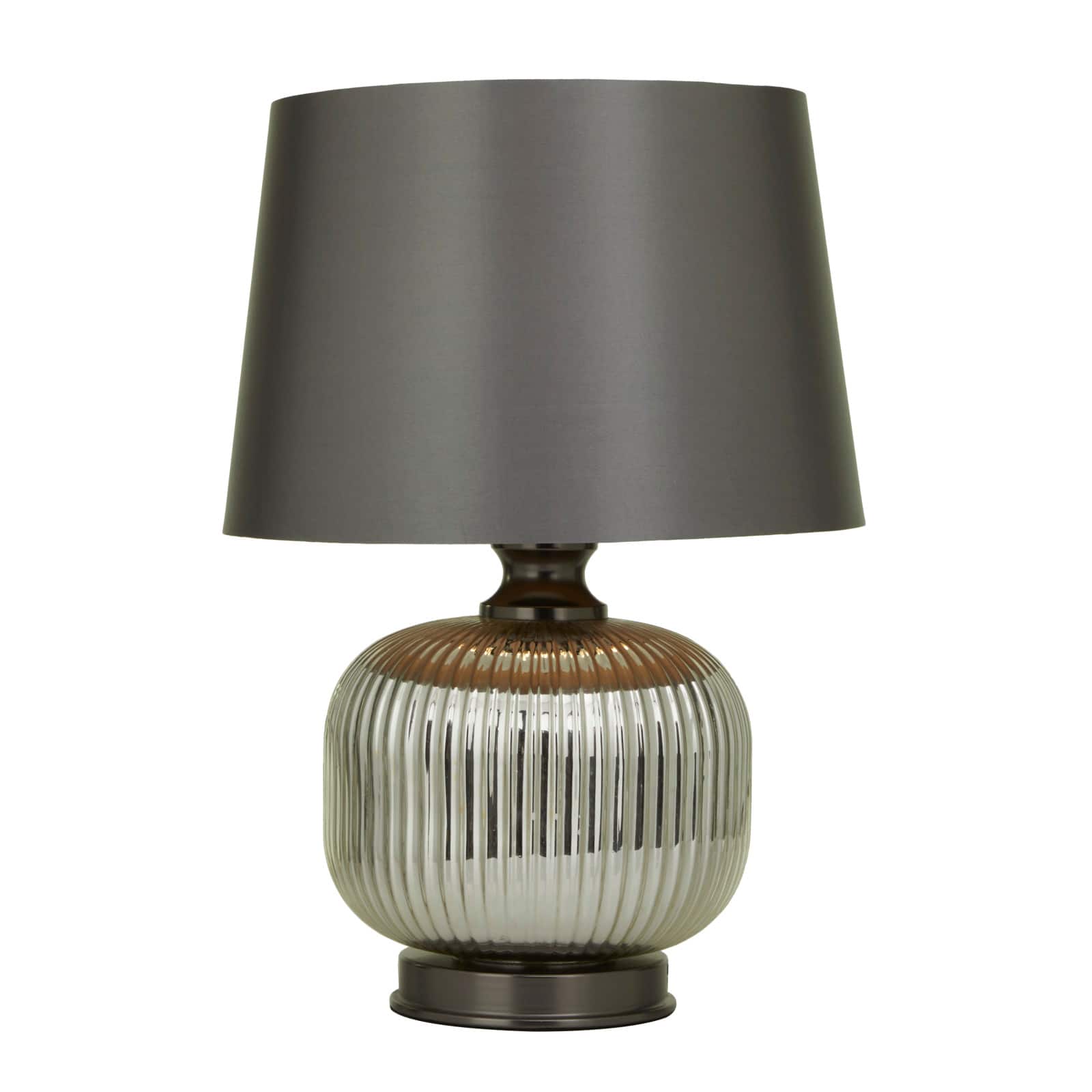 Grey Glass Modern Accent Lamp, 15" x 15" x 21"