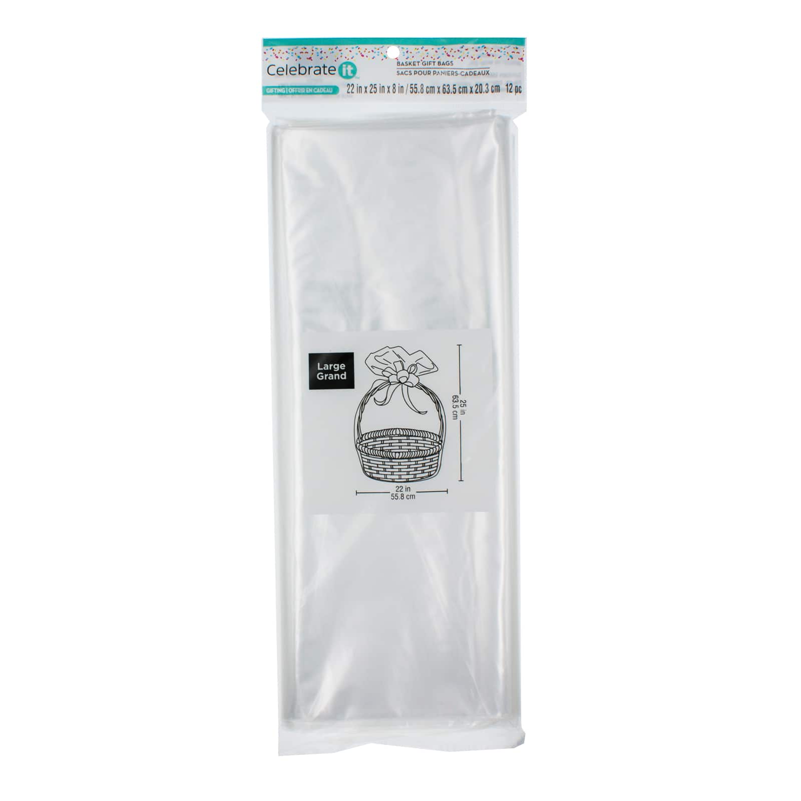 12 Packs: 12 ct. (144 total) Large Clear Basket Gift Bags by Celebrate It™