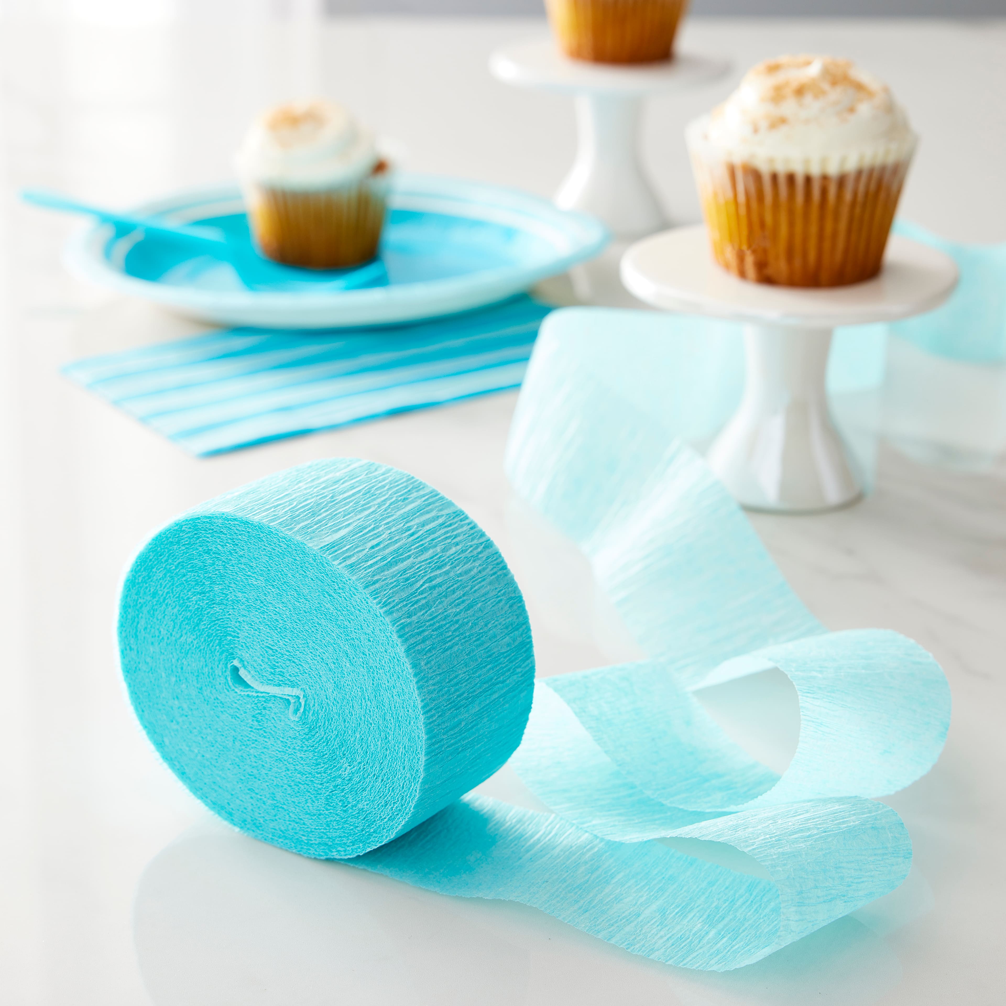 48 Pack: 81ft. Teal Crepe Streamer by Celebrate It™