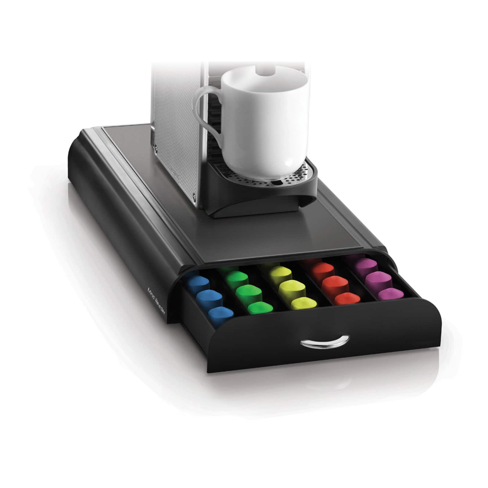 Mind Reader Black Coffee Station With Coffee Pod Storage Drawer