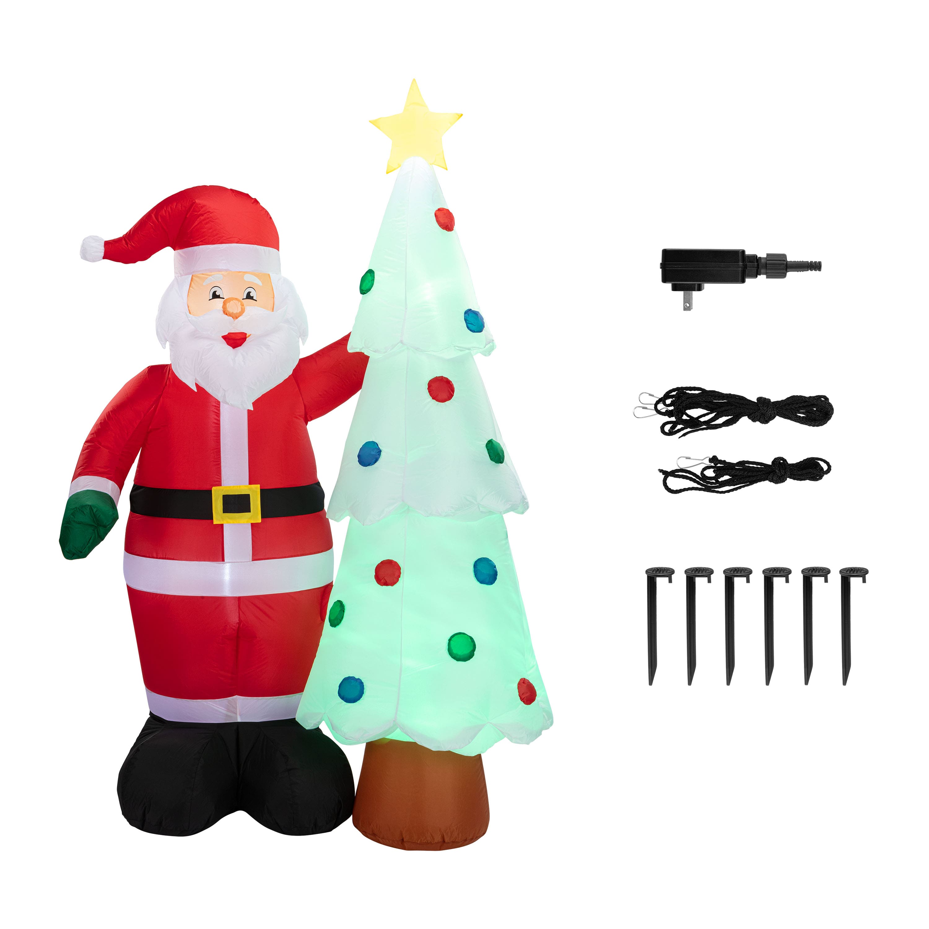 Mr. Christmas 7ft. Santa and Tree Outdoor Lit Inflatable