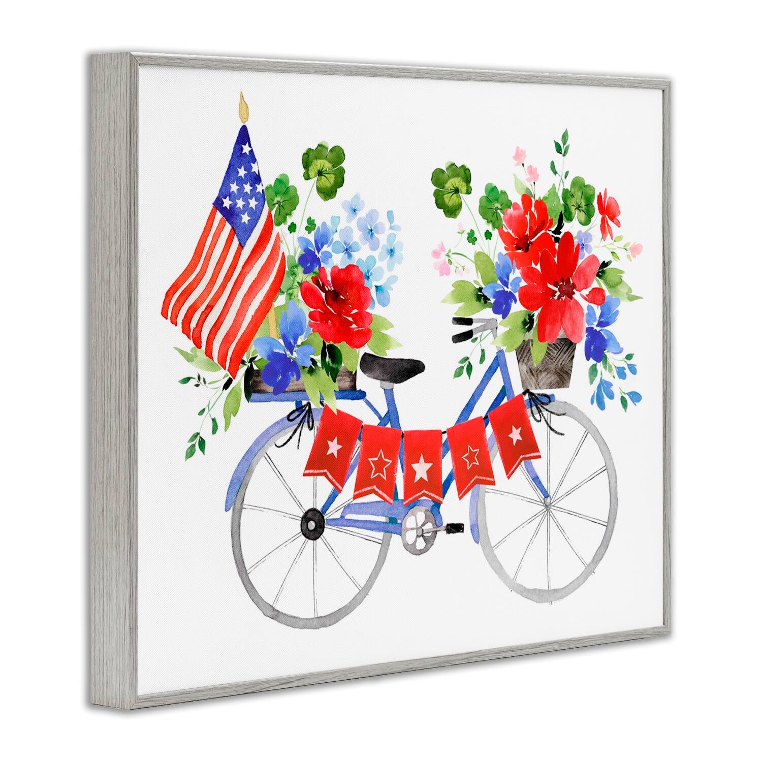 Stupell Industries Floral Americana Bicycle Framed Giclee Art