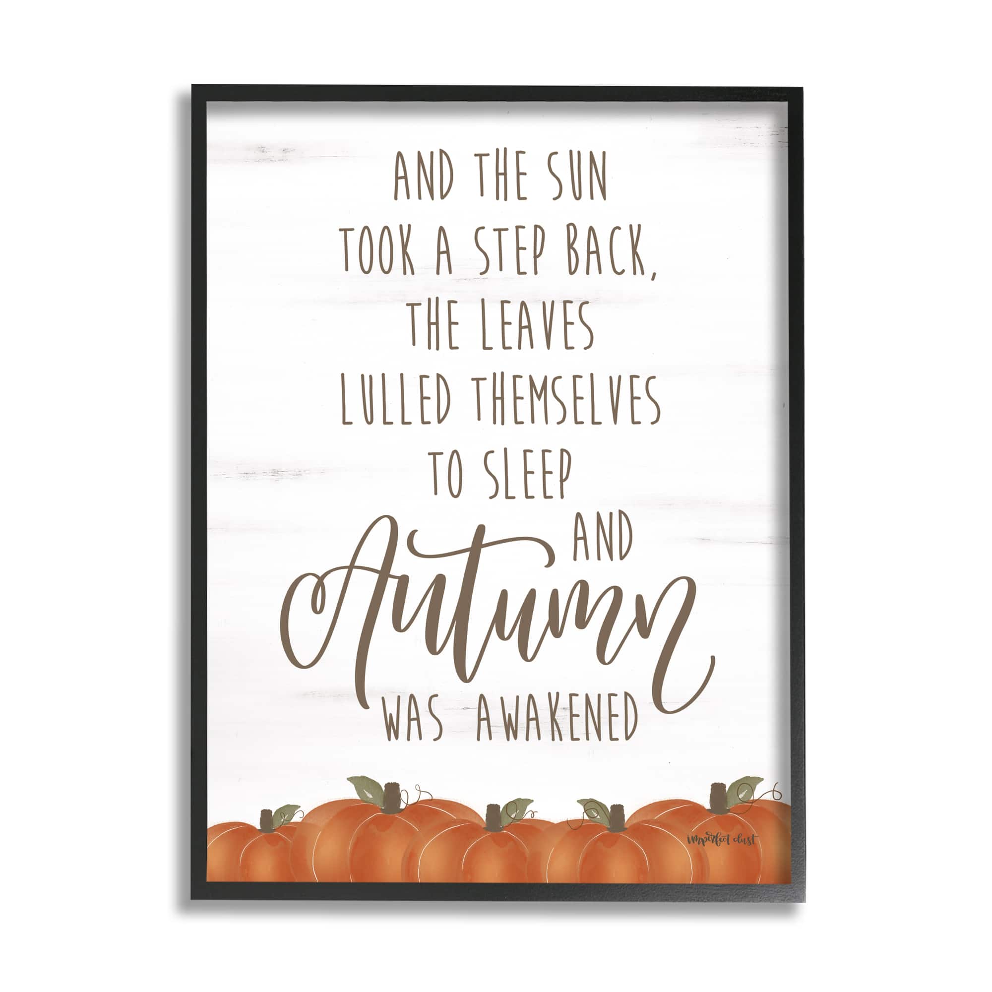 Stupell Industries Autumn Awakened Phrase Framed Giclee Art