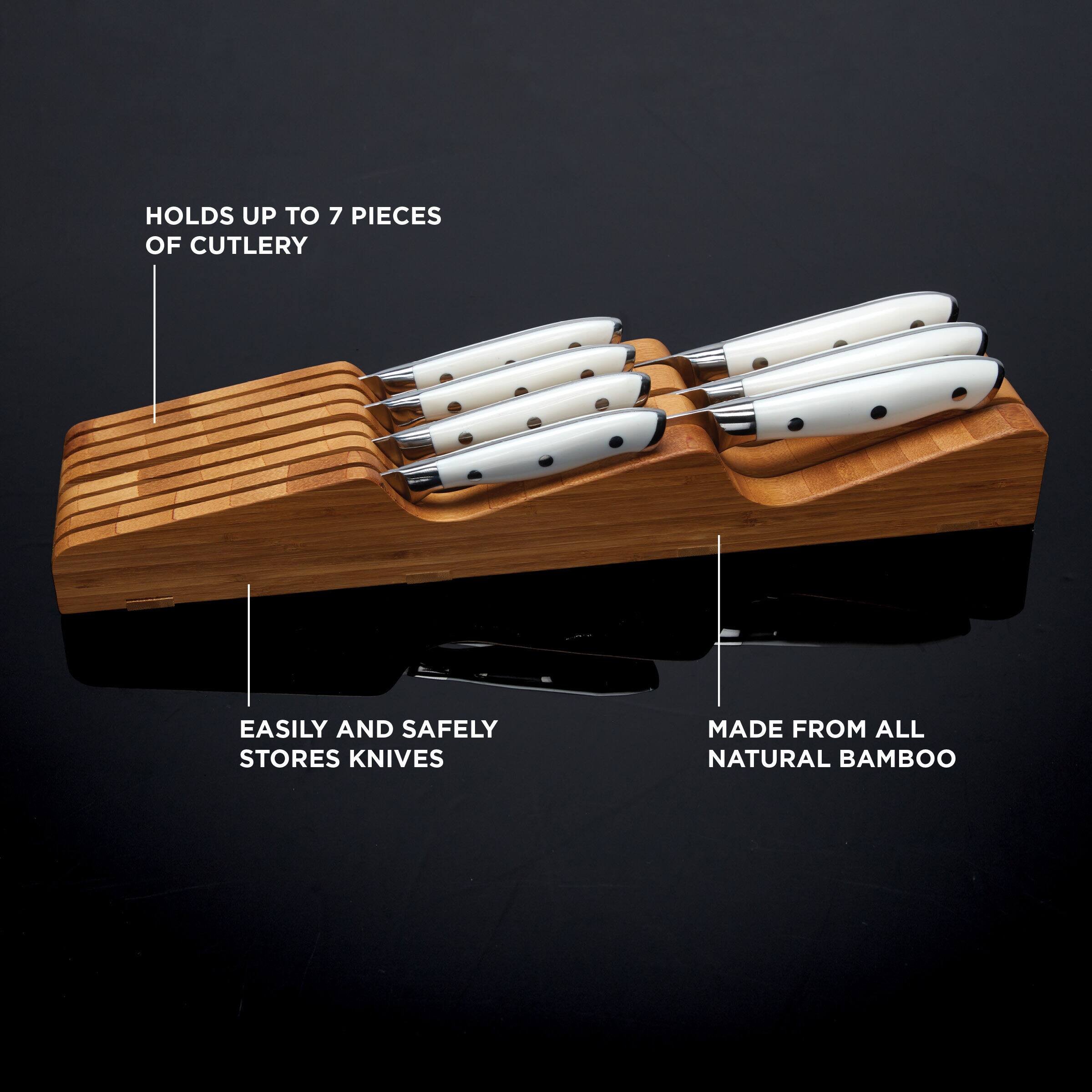 Sabatier 7-Slot Bamboo In-Drawer Knife Organizer