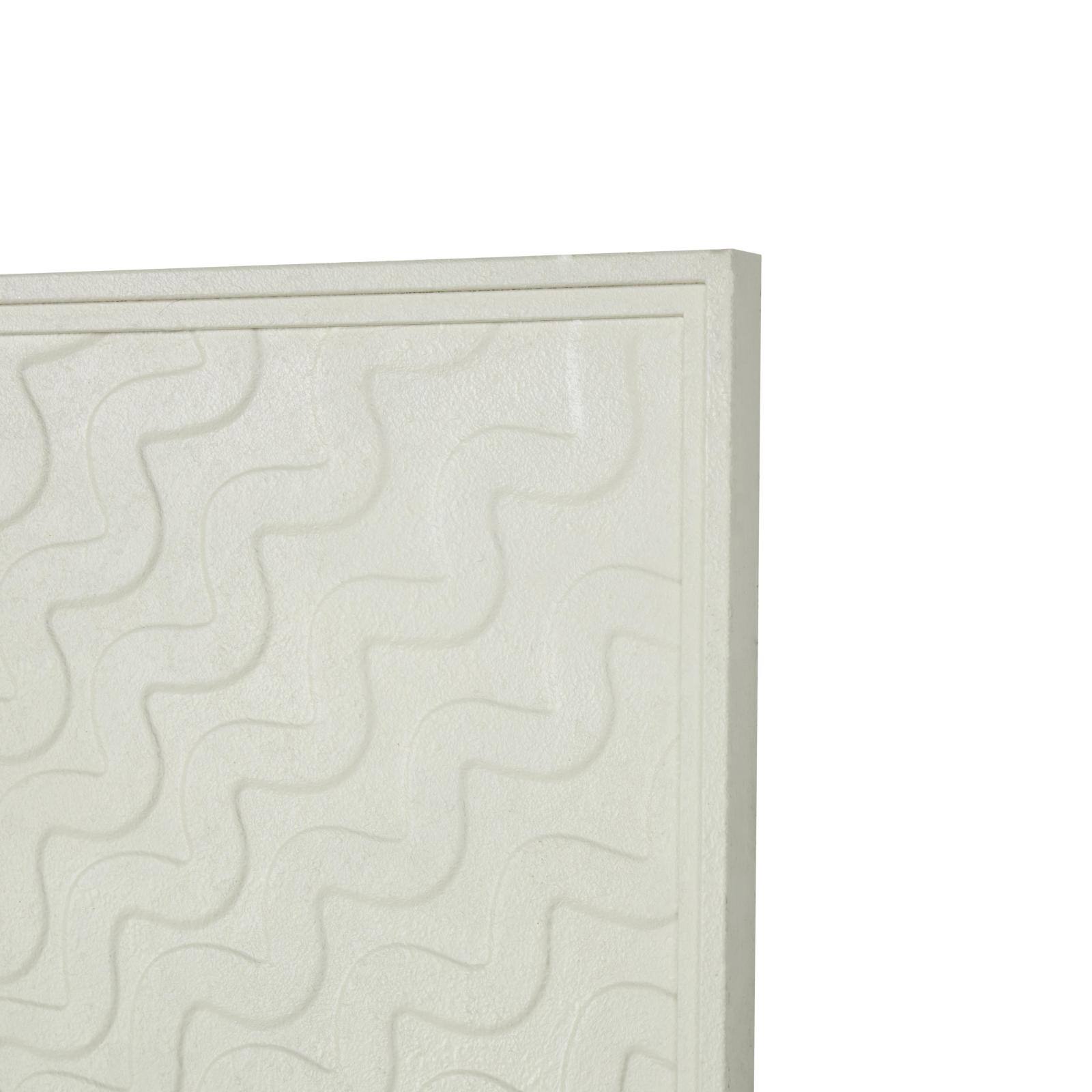 40" White & Gold Metal Geometric Wall Decor with Wavy Pattern
