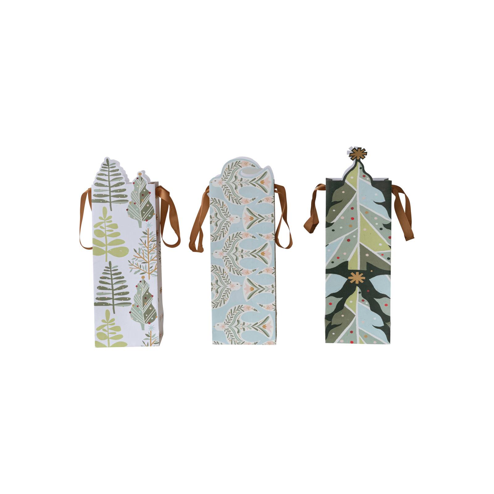 Hello Honey Tree & Dove Pattern Die-Cut Gift Bag, 3ct.