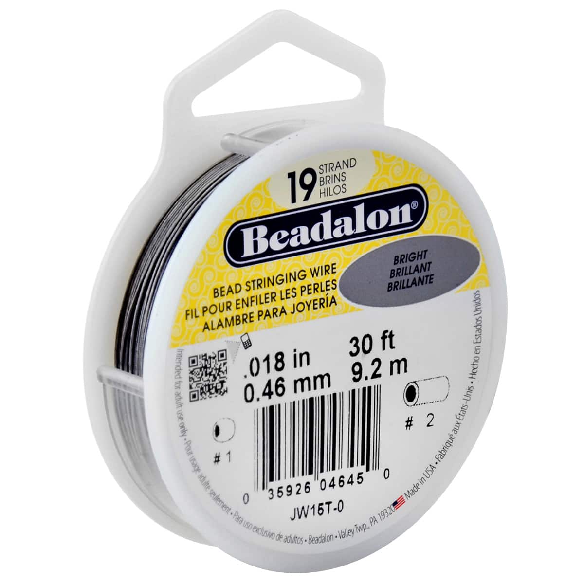 6 Pack: Beadalon® 0.46mm Bright 19 Strand Bead Stringing Wire