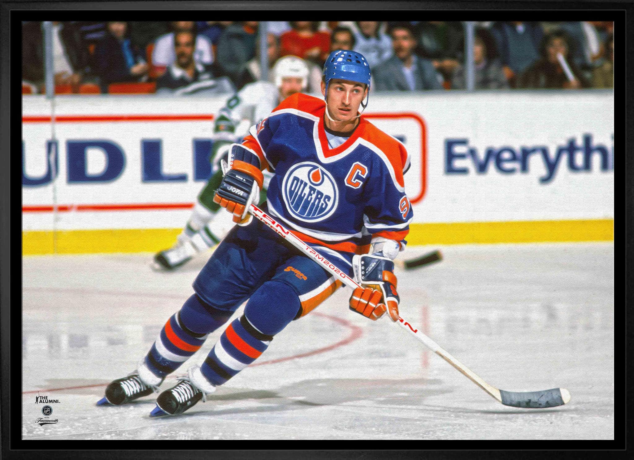 Wayne Gretzky 20" x 29" Framed Canvas Oilers Action-H 31.5" x 22.5"
