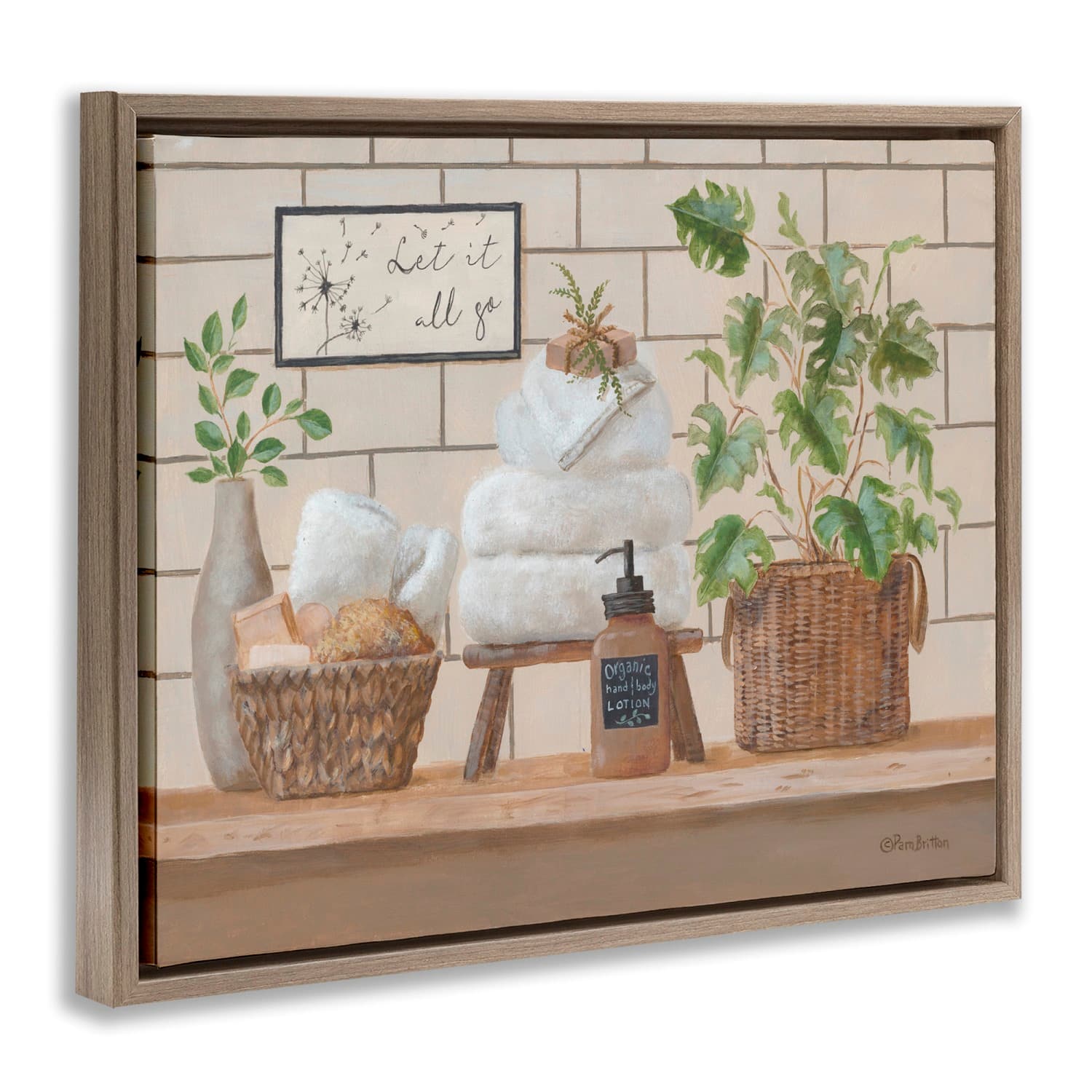 Stupell Industries Comforting Bathroom Spa Still Life Floater Framed Art