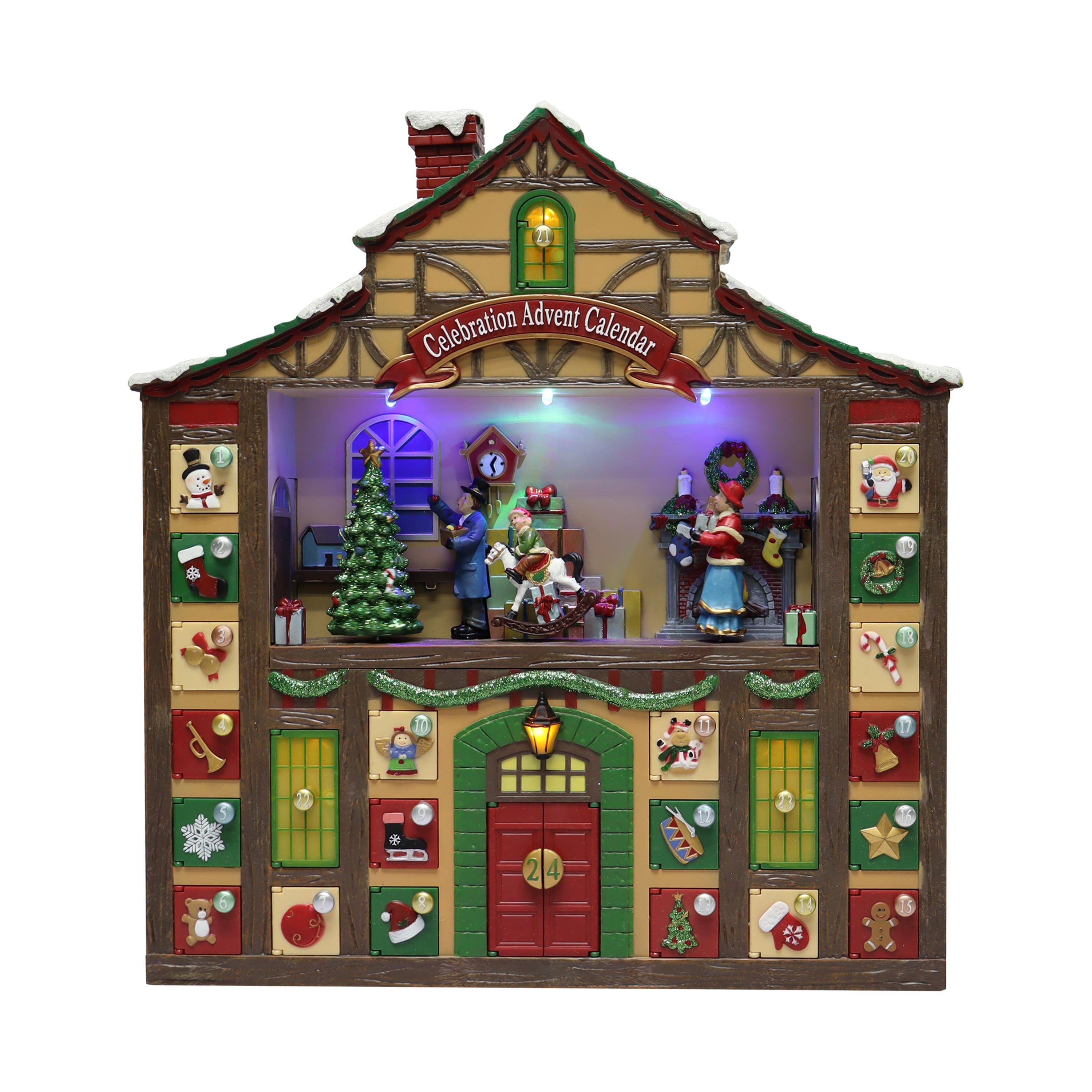 Moments in Time 16.3" Animated Advent Calendar Décor 