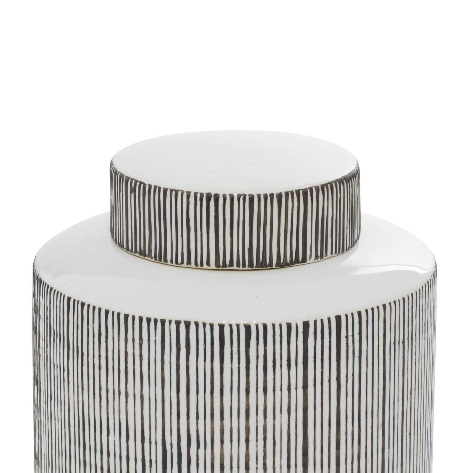 Black and White Ceramic Modern Jars, set of 2, 13", 11"