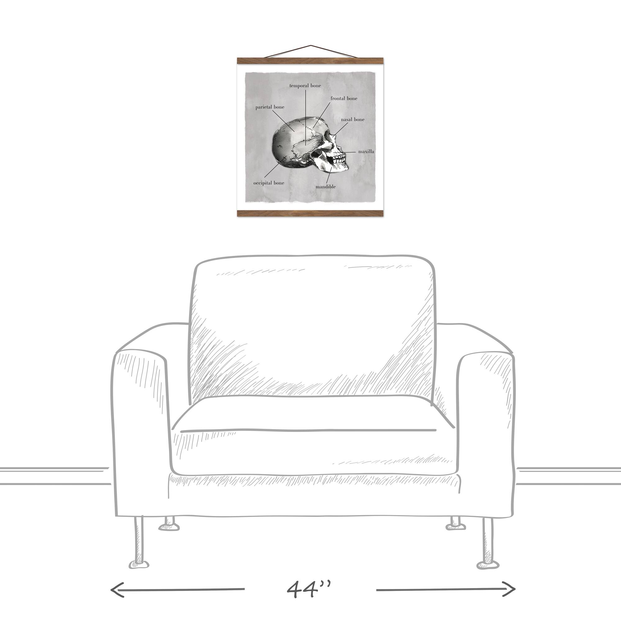 Skull Parts 16" x 16" Teak Hanging Canvas