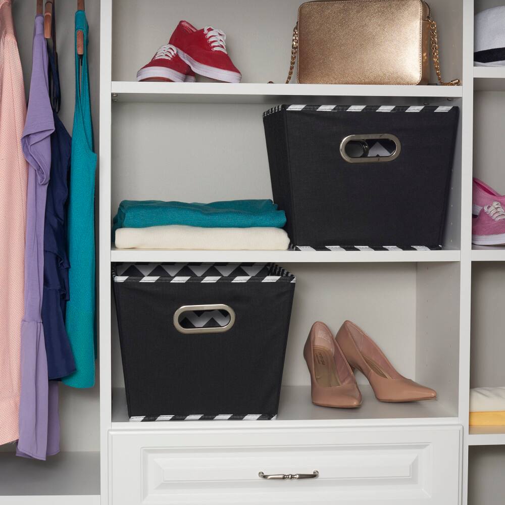 Household Essentials Chevron Fabric Tapered Storage Bins