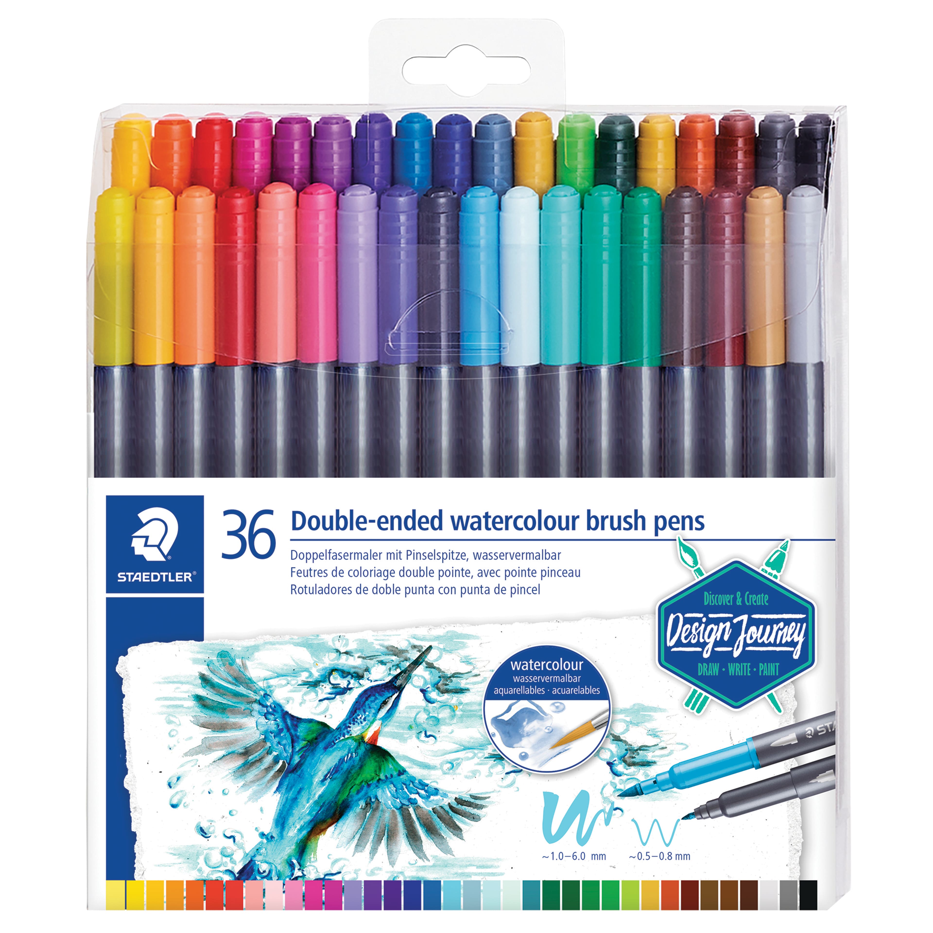 6 Packs: 36 ct. (216 total) Staedtler® Double-Ended Watercolor Brush Pens Set