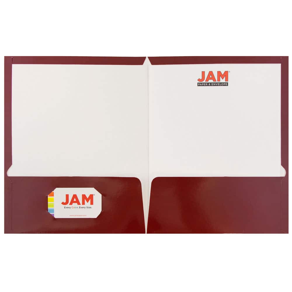 JAM Paper Laminated 2-Pocket Glossy Folders, 50ct.