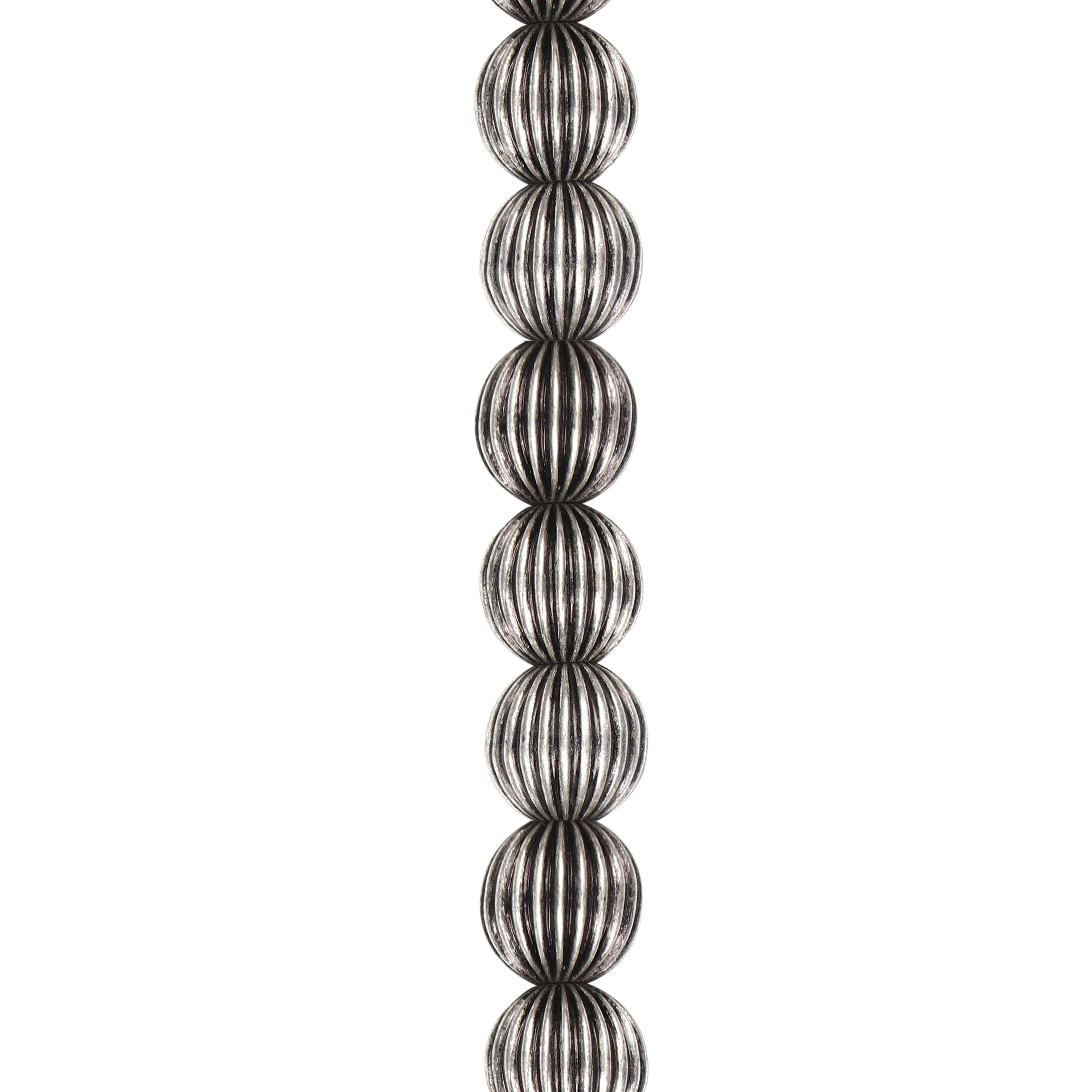 Antique Silver Round Beads, 10mm by Bead Landing®