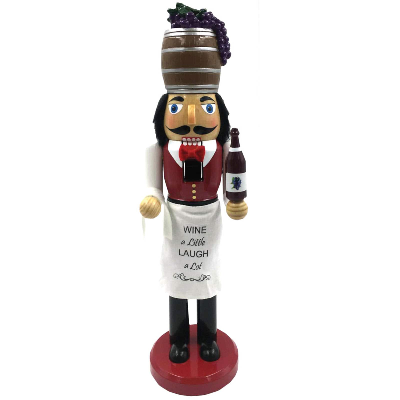 Santa's Workshop 15" Wine Steward Nutcracker