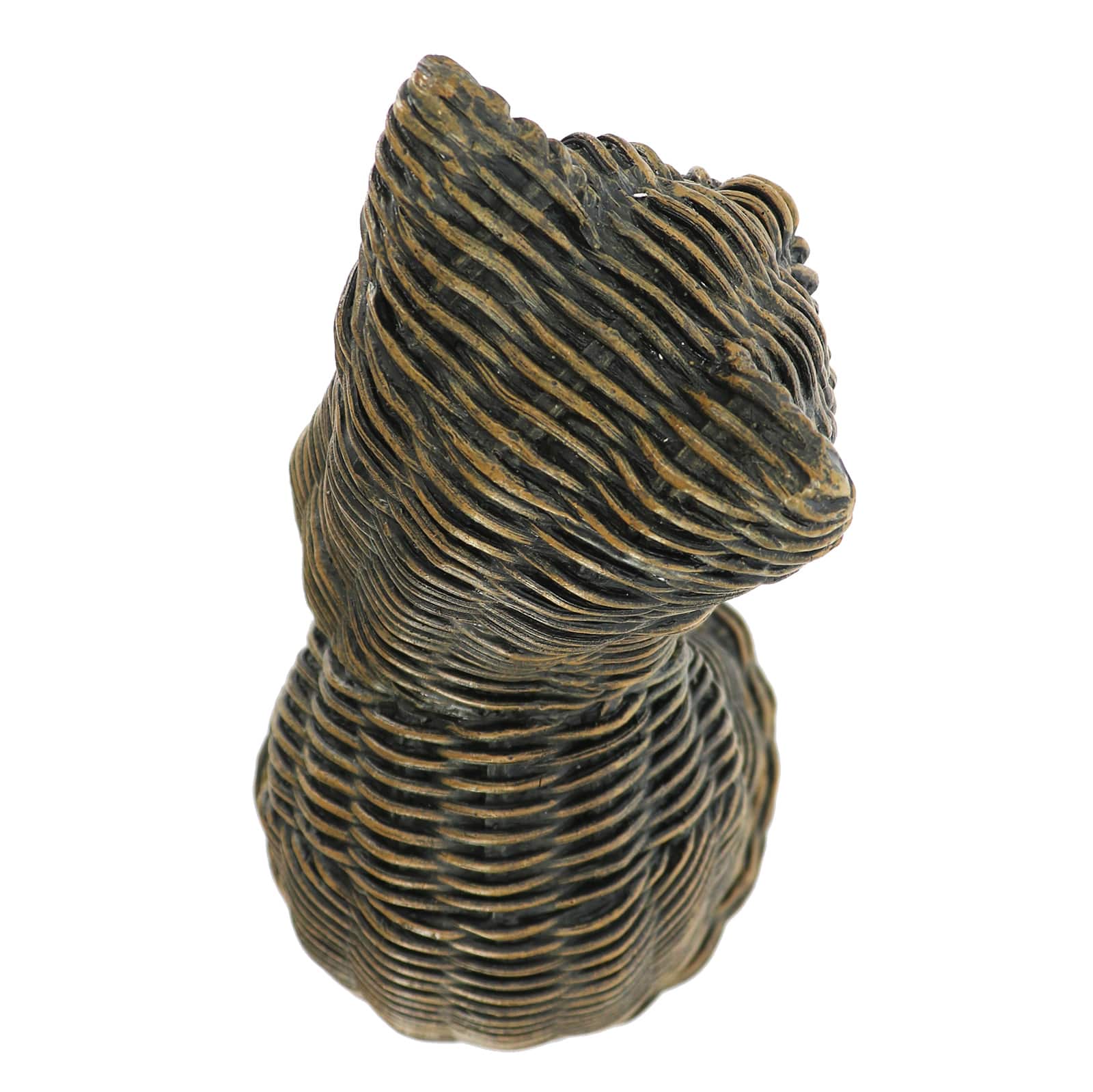 10.75" Rattan-Style Black Cat Tabletop Décor by Ashland®