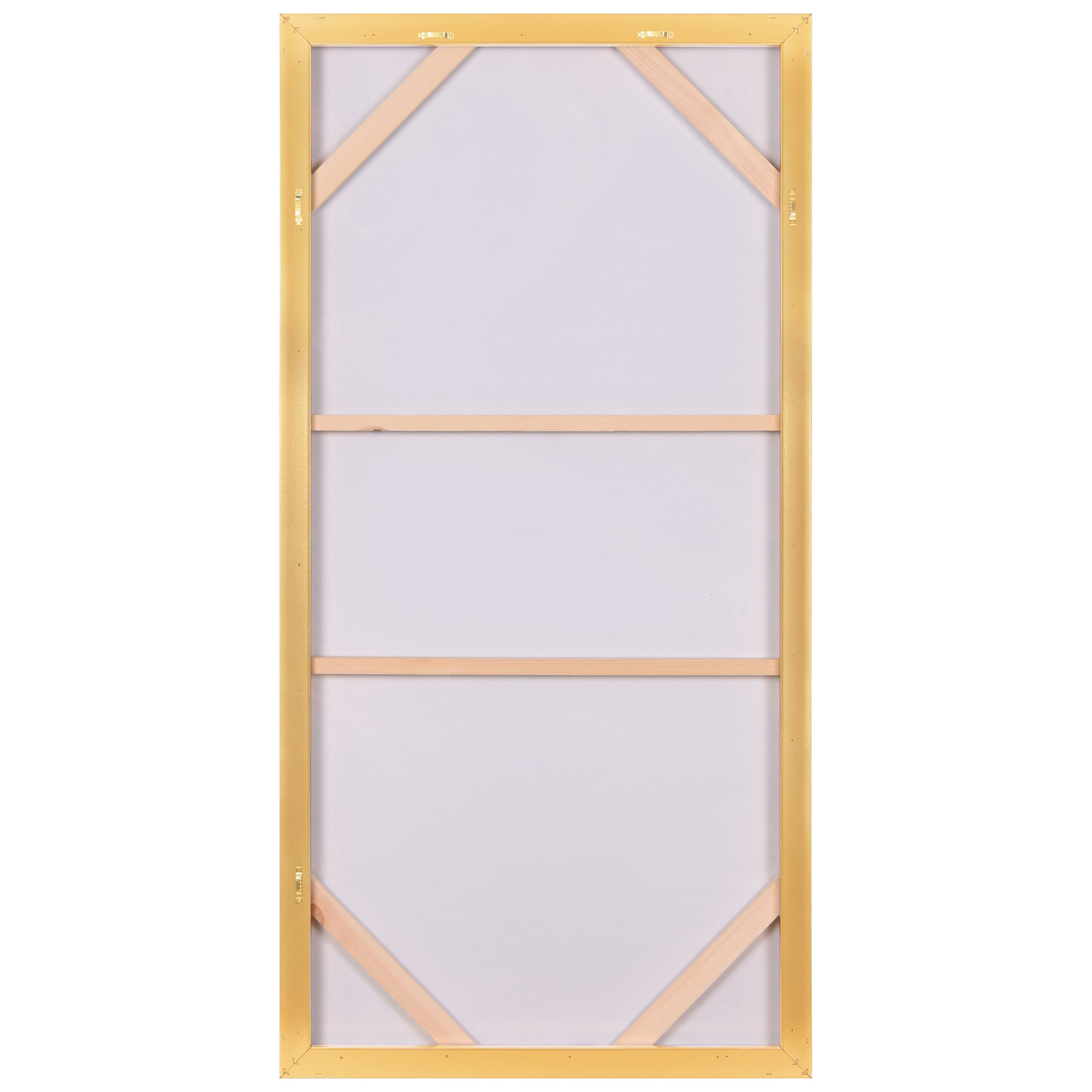 Empire Art Direct Arte De Crystallus 24" x 48" Golden Veins IV Epoxy Coated Wrapped Framed Glossy Abstract Canvas Wall Art
