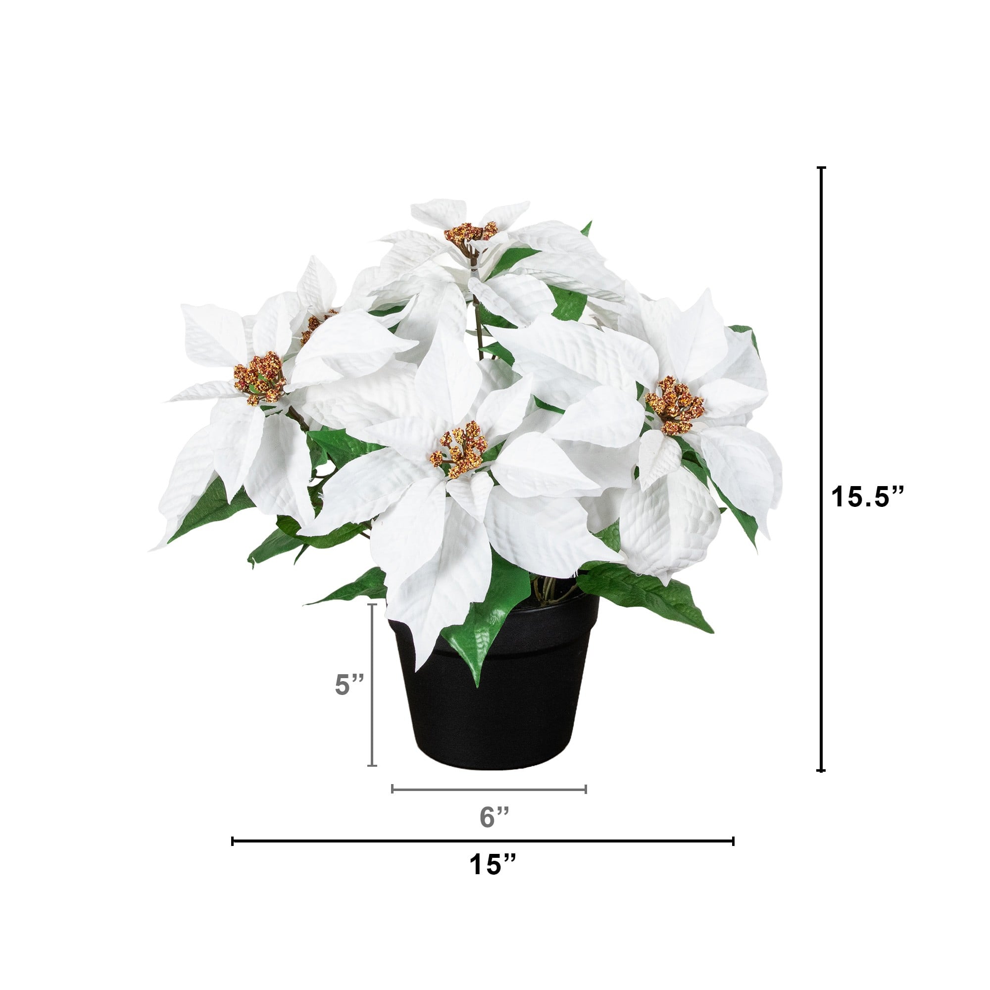 Nearly Natural 15.5" Artificial Potted Poinsettia Plant