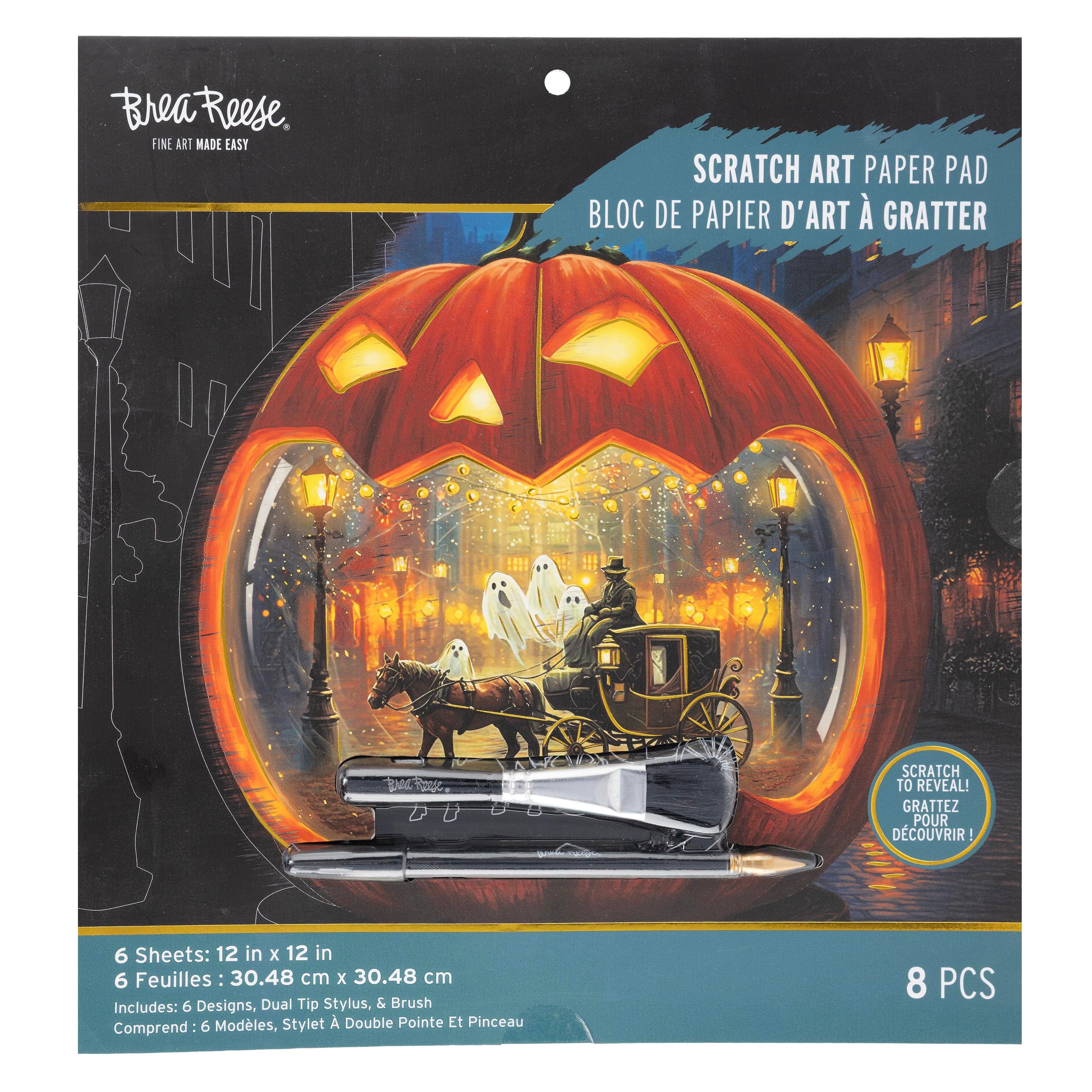 Brea Reese® 12" x 12" Jack-O'-Scene Scratch Art Paper Pad