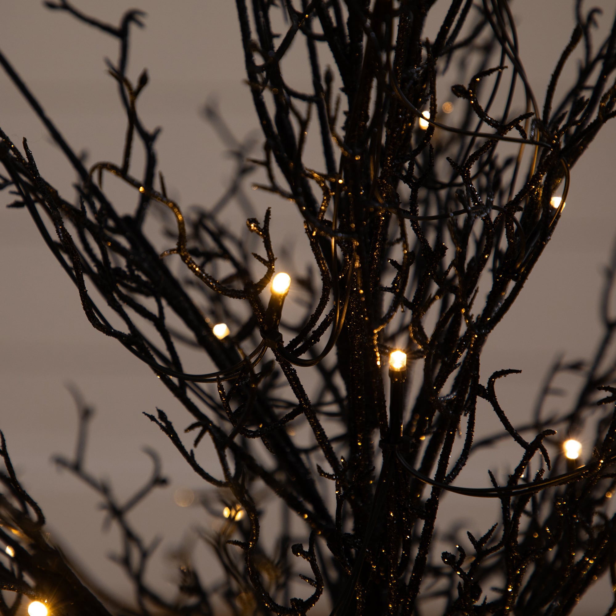 3ft. Pre-Lit Halloween Black Twig Artificial Fall Tree in Burlap Planter