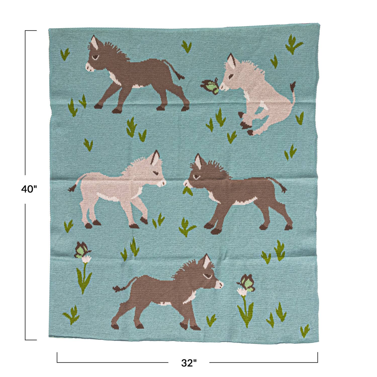 Hello Honey® Donkey Prints Cotton Knit Baby Blanket