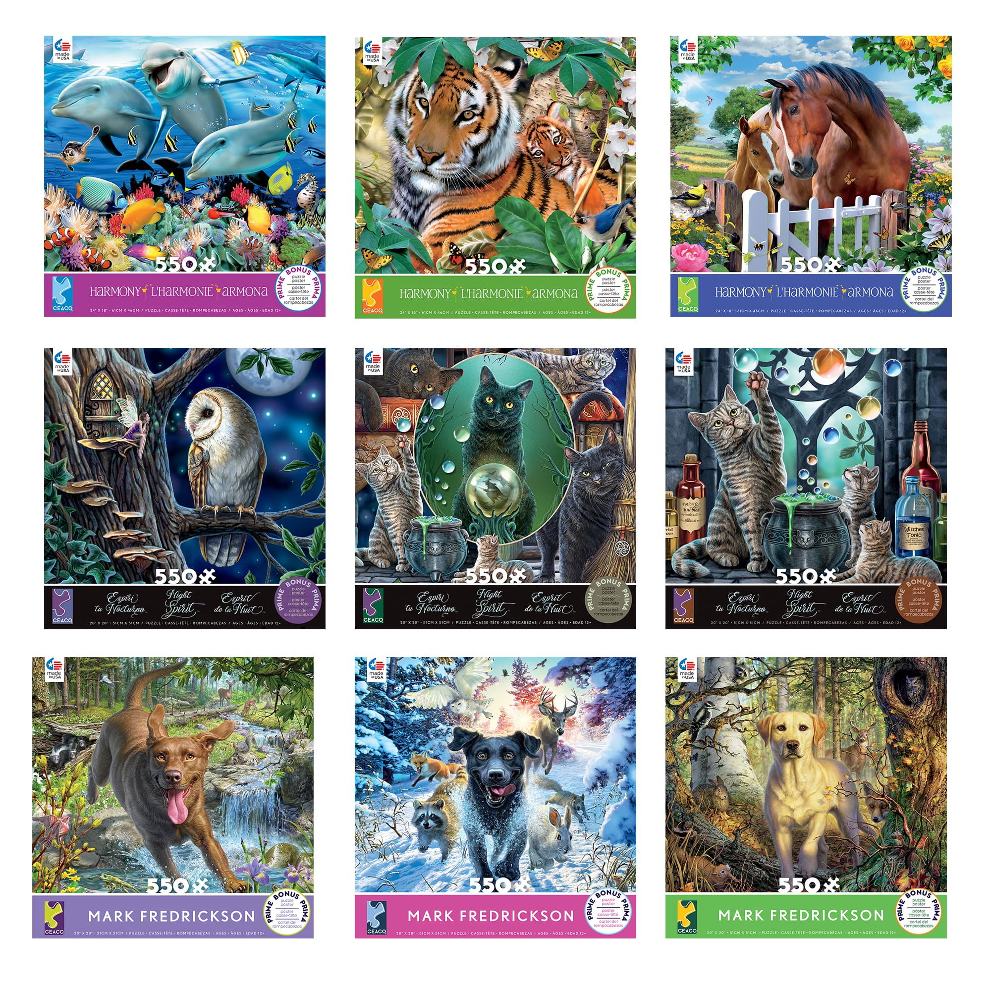Assorted Animals 550-Piece Jigsaw Puzzle