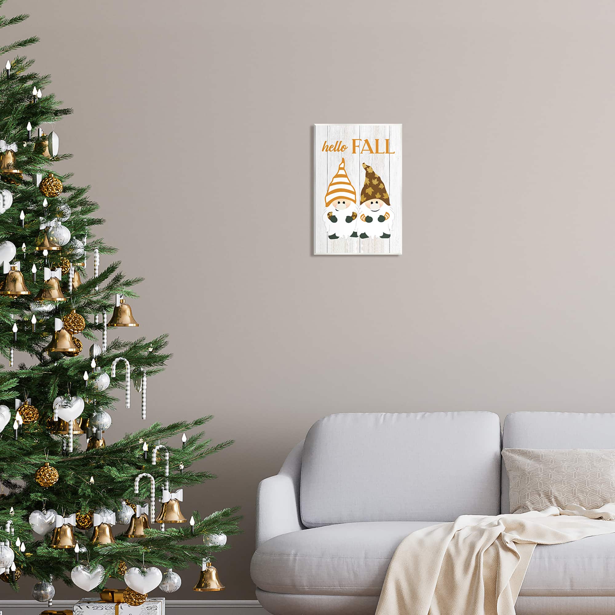 Stupell Industries Hello Fall Whimsical Gnomes Wall Plaque Art