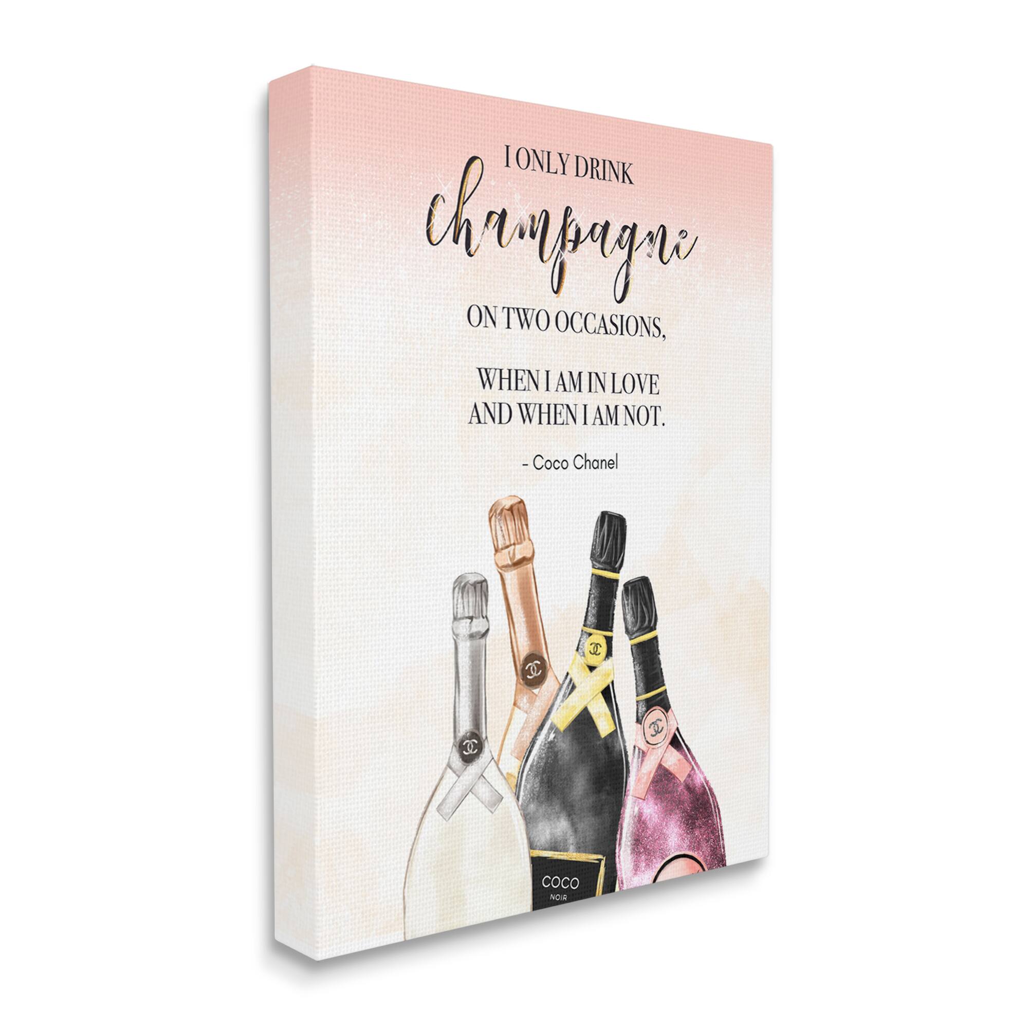 Stupell Industries Champagne and Love Quote Fashion Designer Glam Text Canvas Wall Art
