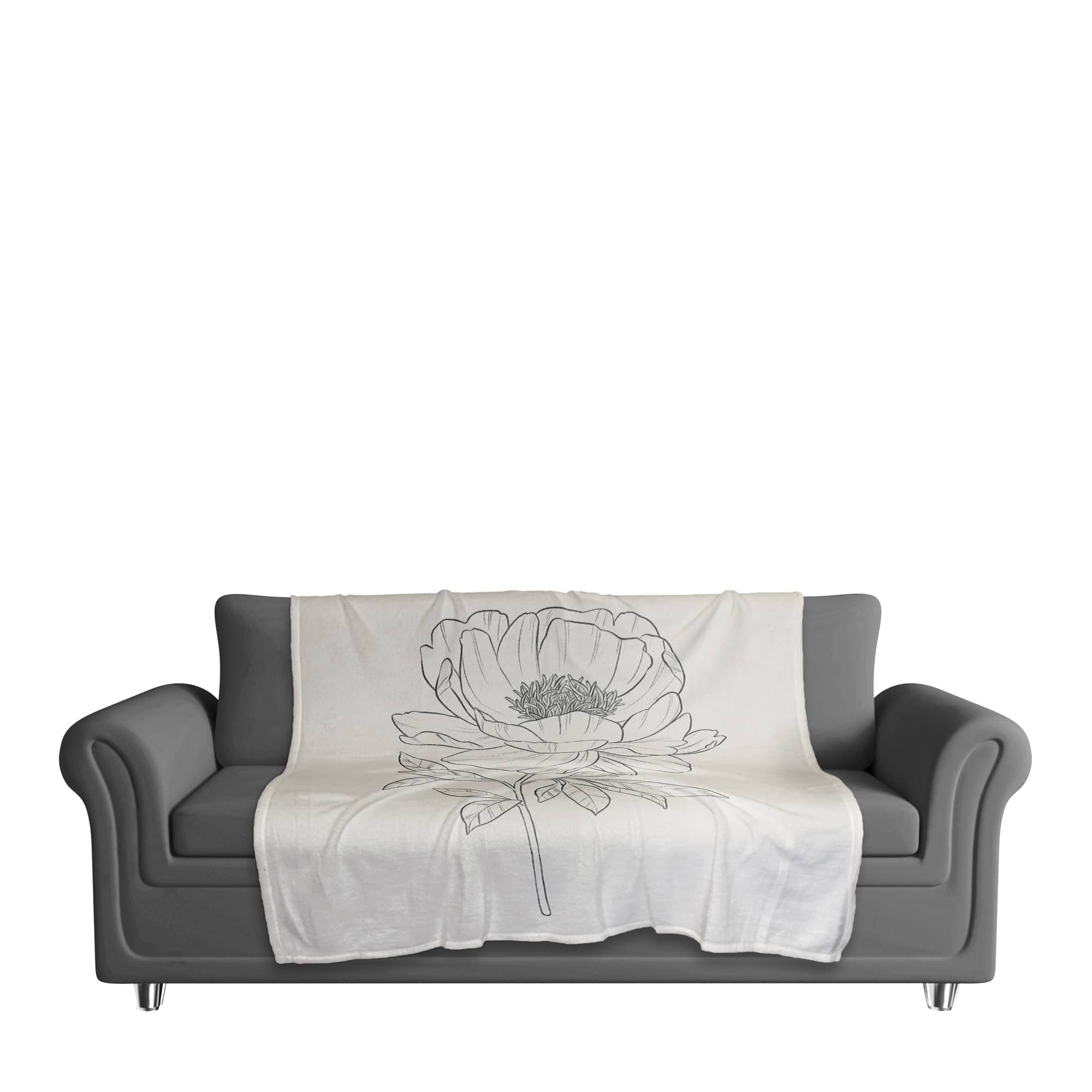 Simple Poppy I 50" x 60" Coral Fleece Blanket