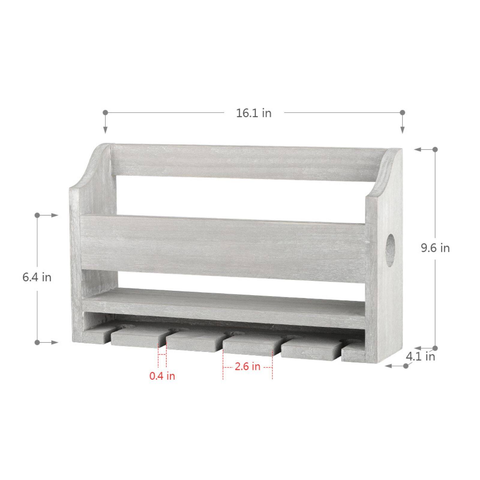 Rustic Gray Wall-Mounted Wood Wine Rack