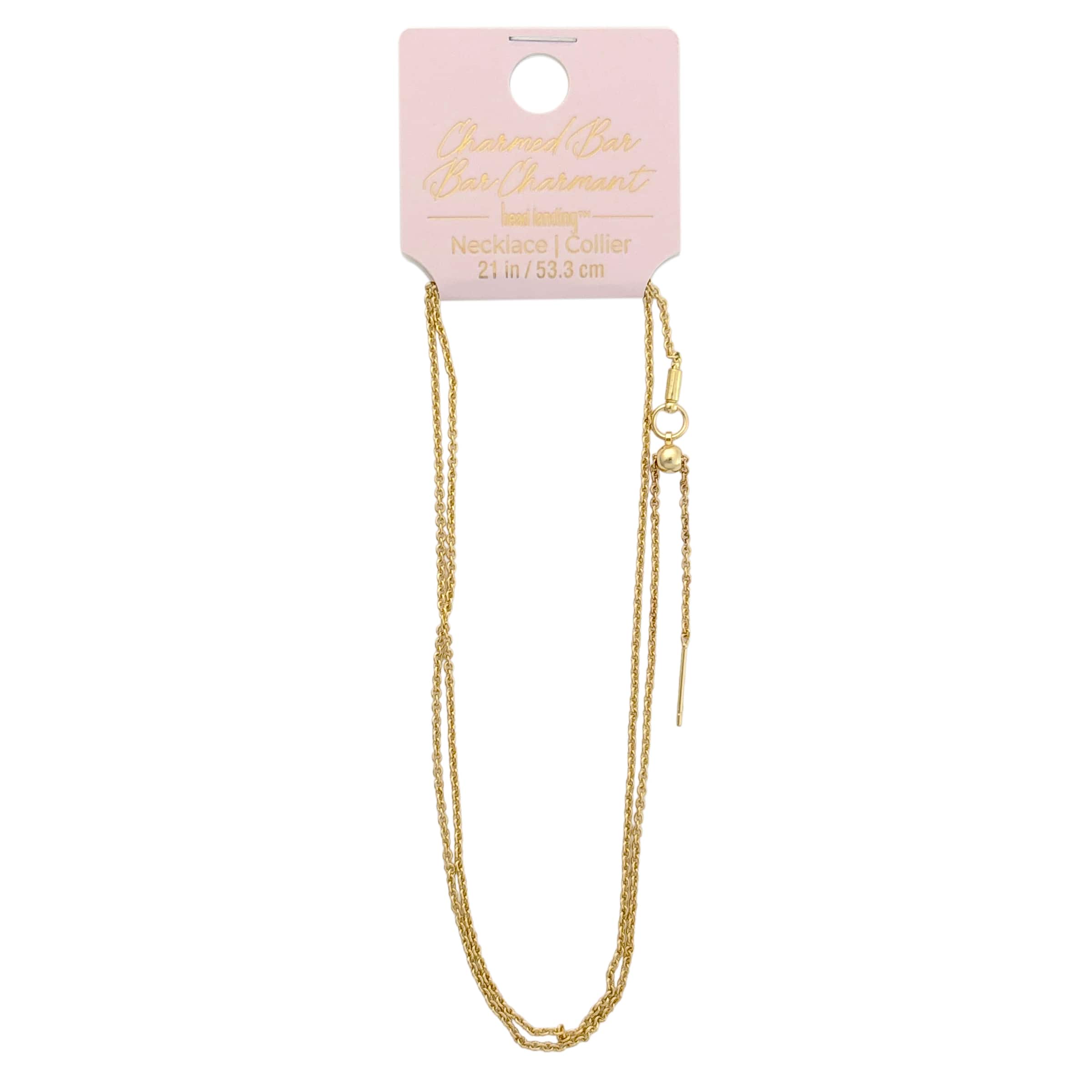 Charmed Bar 21" Gold Ball-Clasp Chain Necklace by Bead Landing™