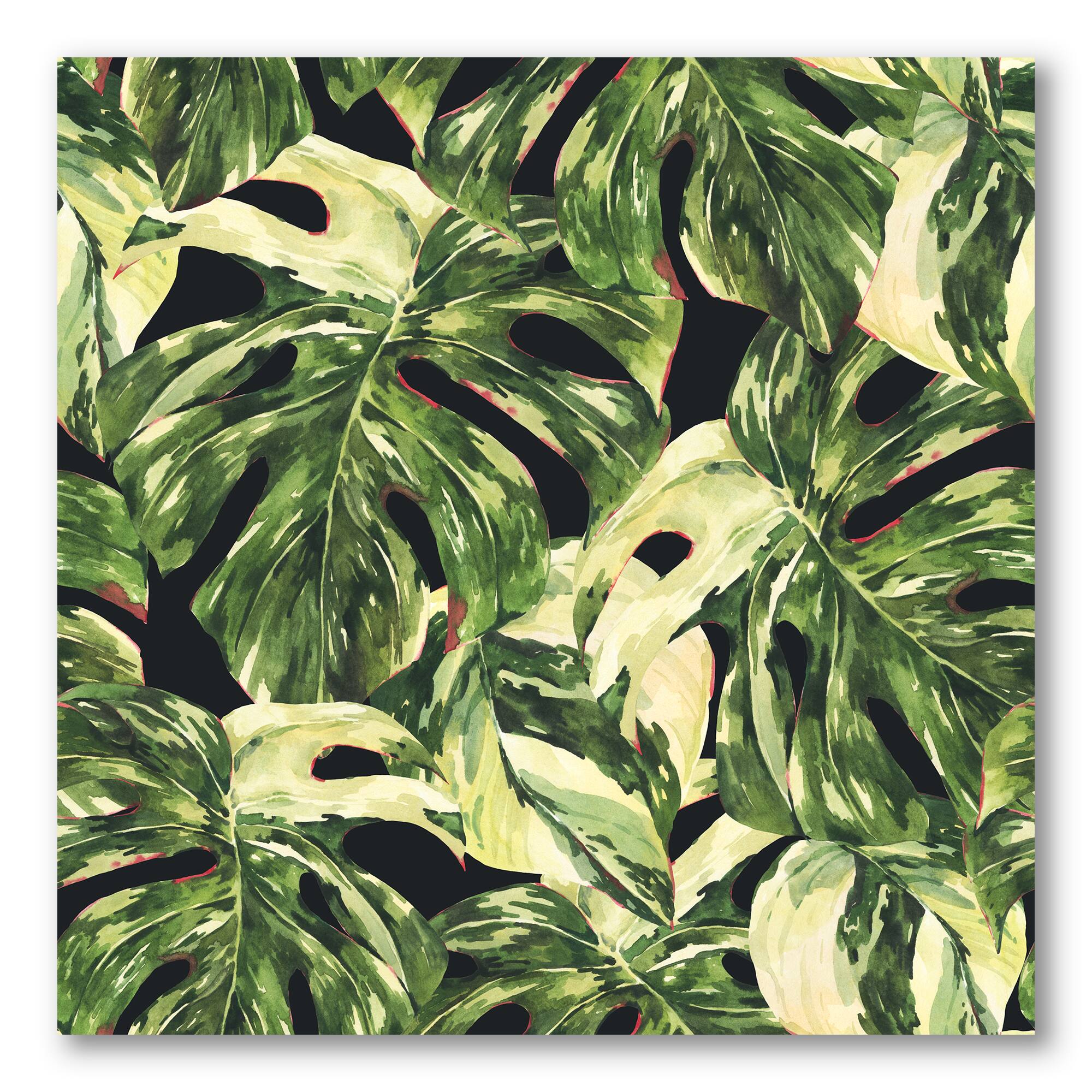 Designart - Natural Leaves Exotic On Dark II
