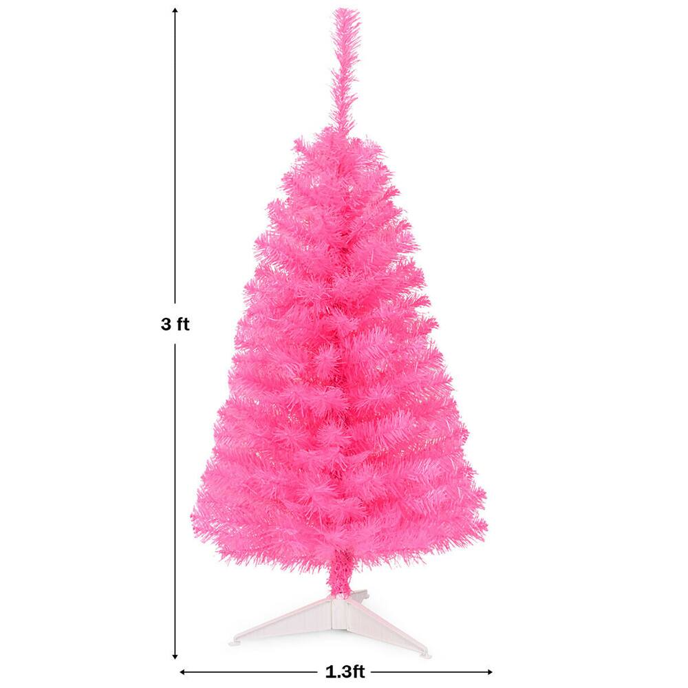 Costway 3ft. Unlit Pink Artificial Christmas Tree