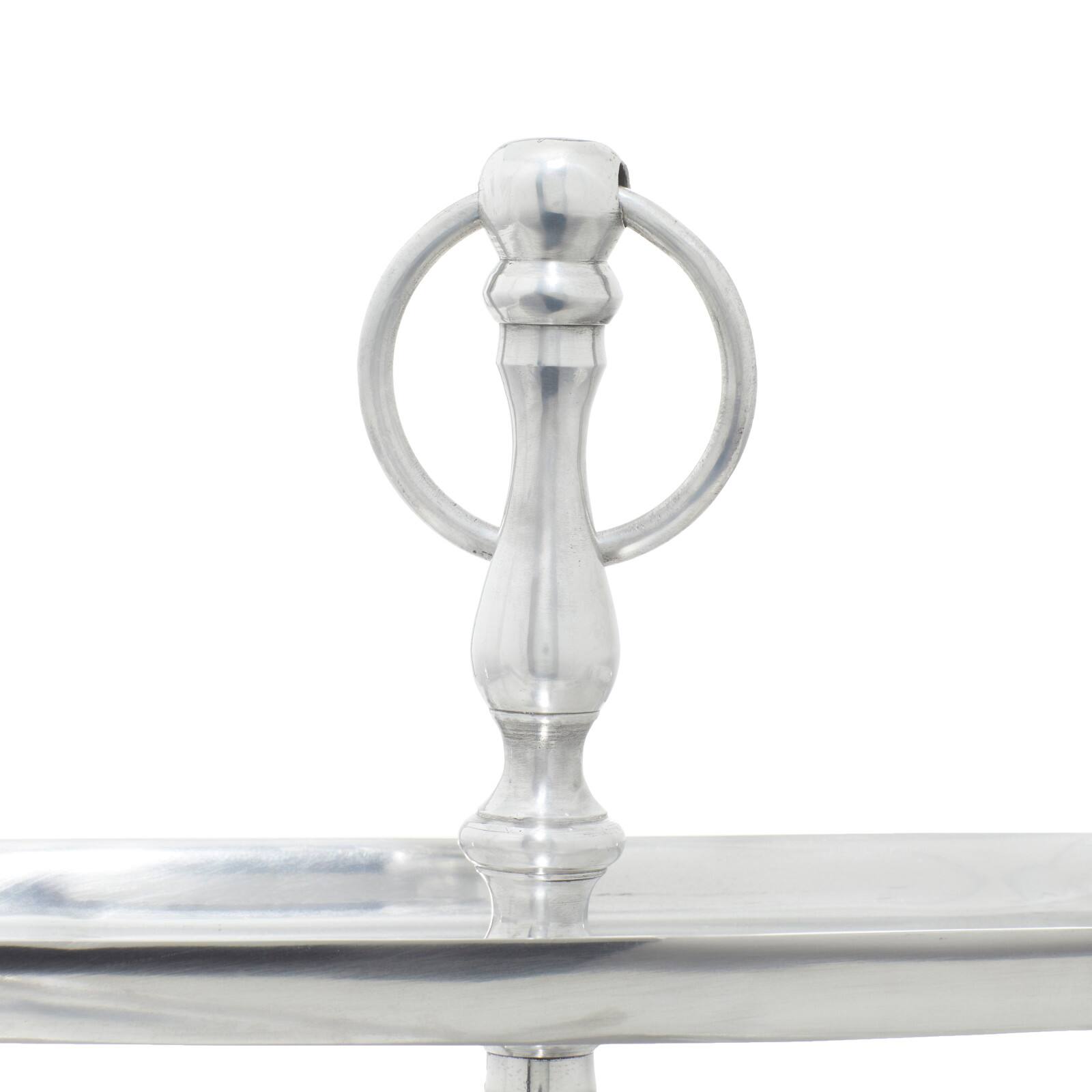 19" Silver Aluminum 3-Tier Tray Stand