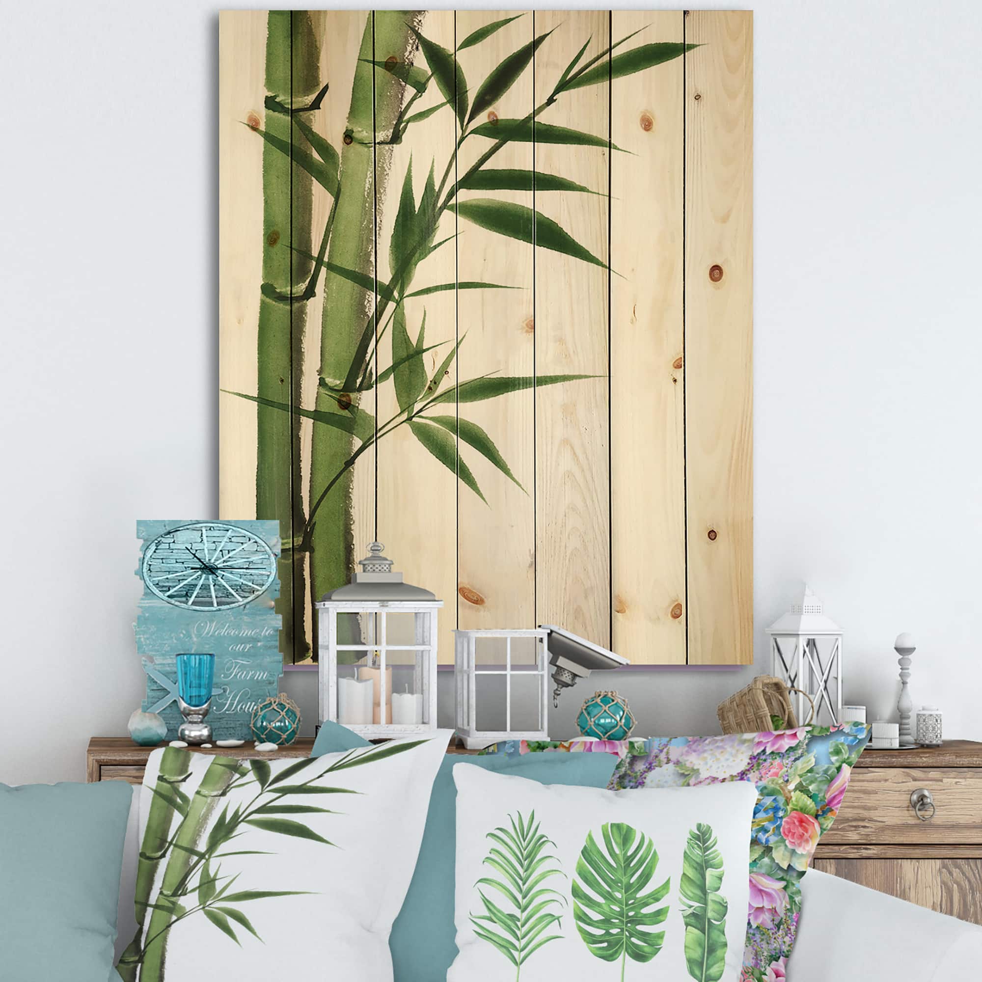Designart - Detail of Dark Green Bamboo I