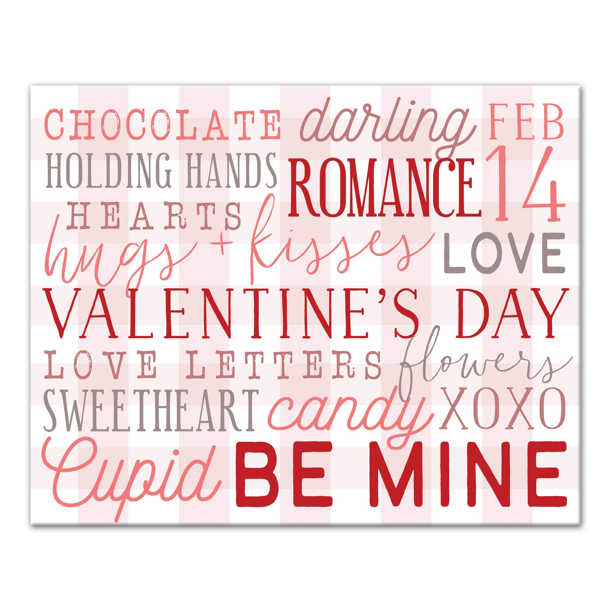 Valentines Day Words Canvas Wall Art