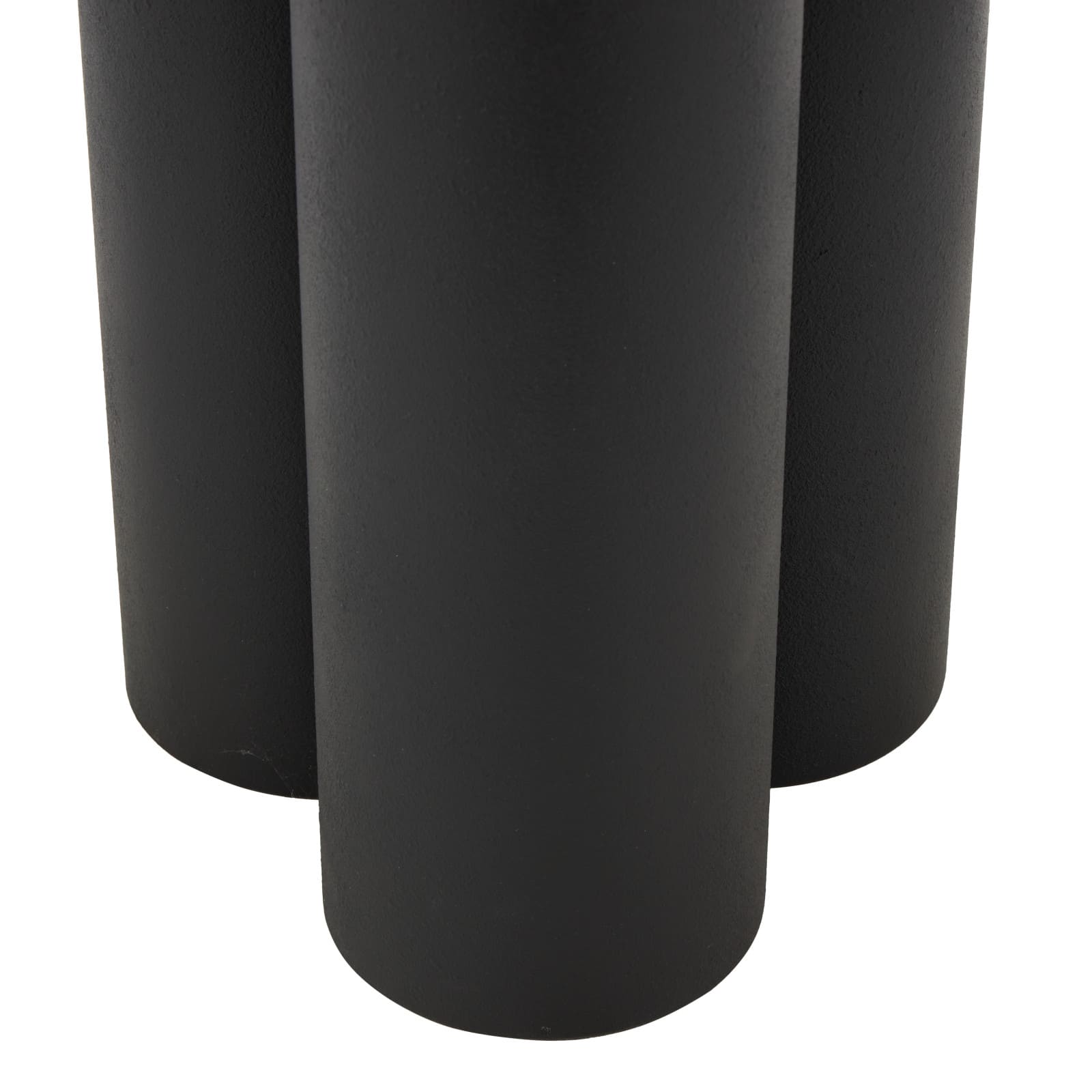 19.75" Black Metal Side End Accent Table with White Marble Tabletop