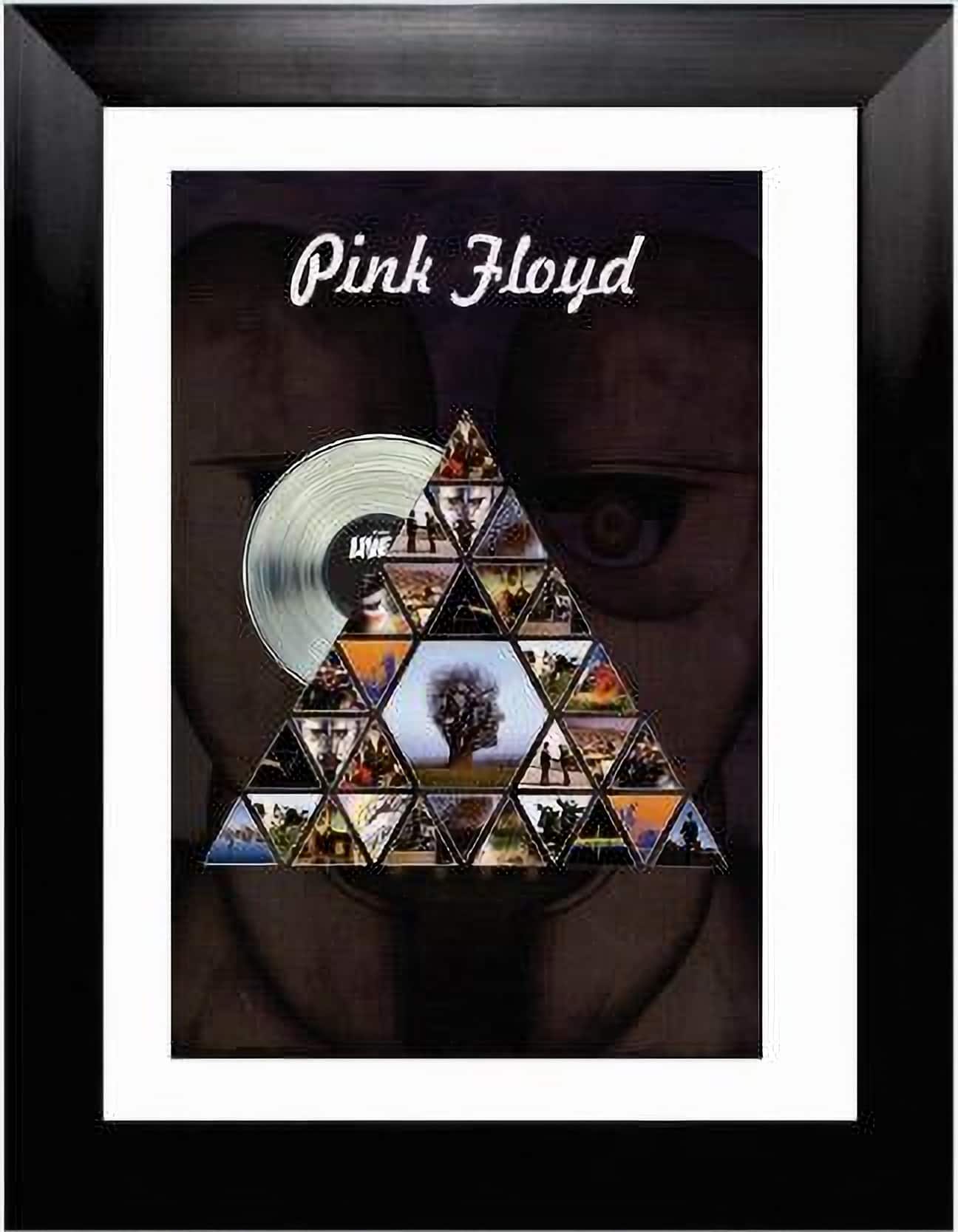 Pink Floyd Framed Prism Discography with Platinum LP 27.5" x 38.5"