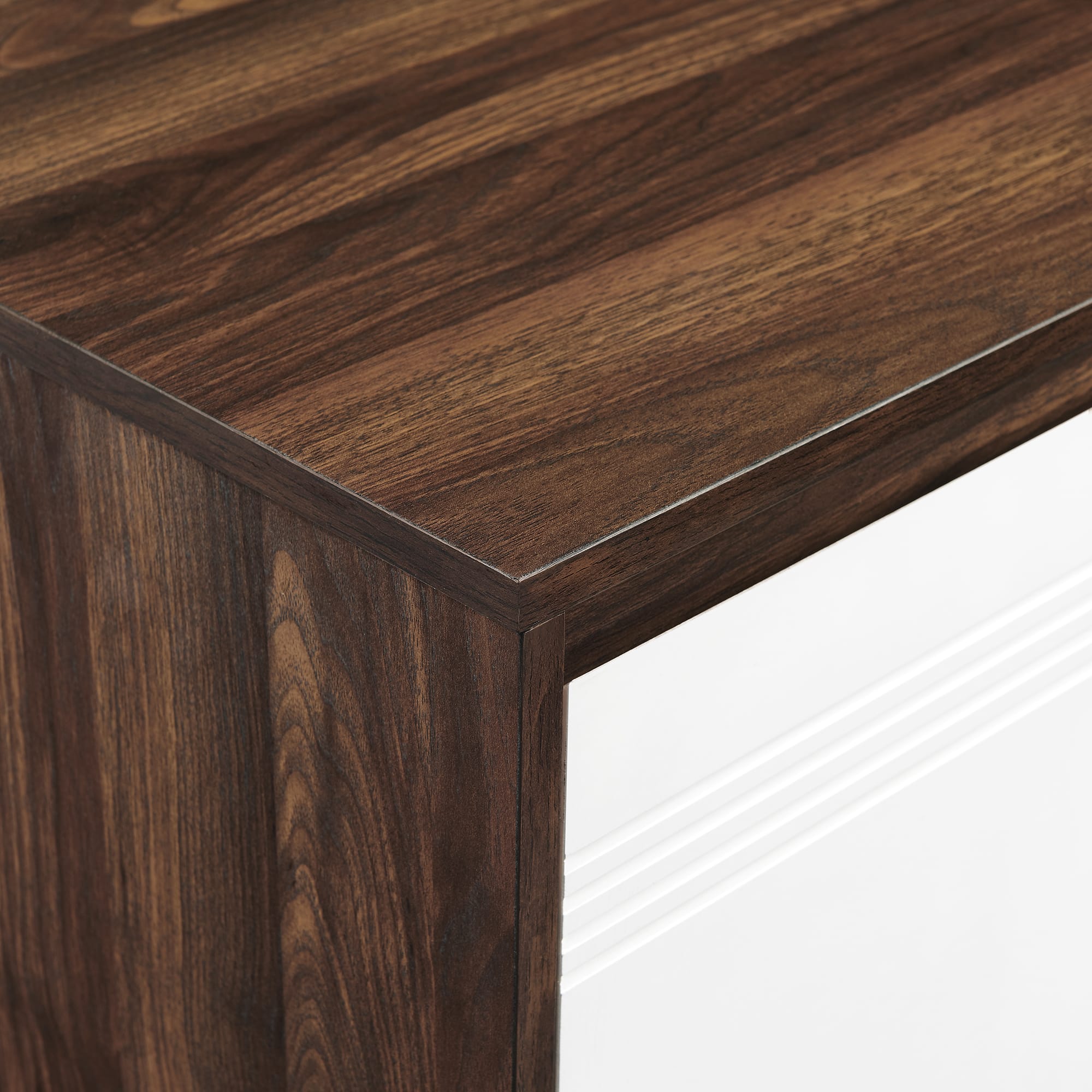 Walker Edison Dark Walnut/White 2 Door Accent Cabinet