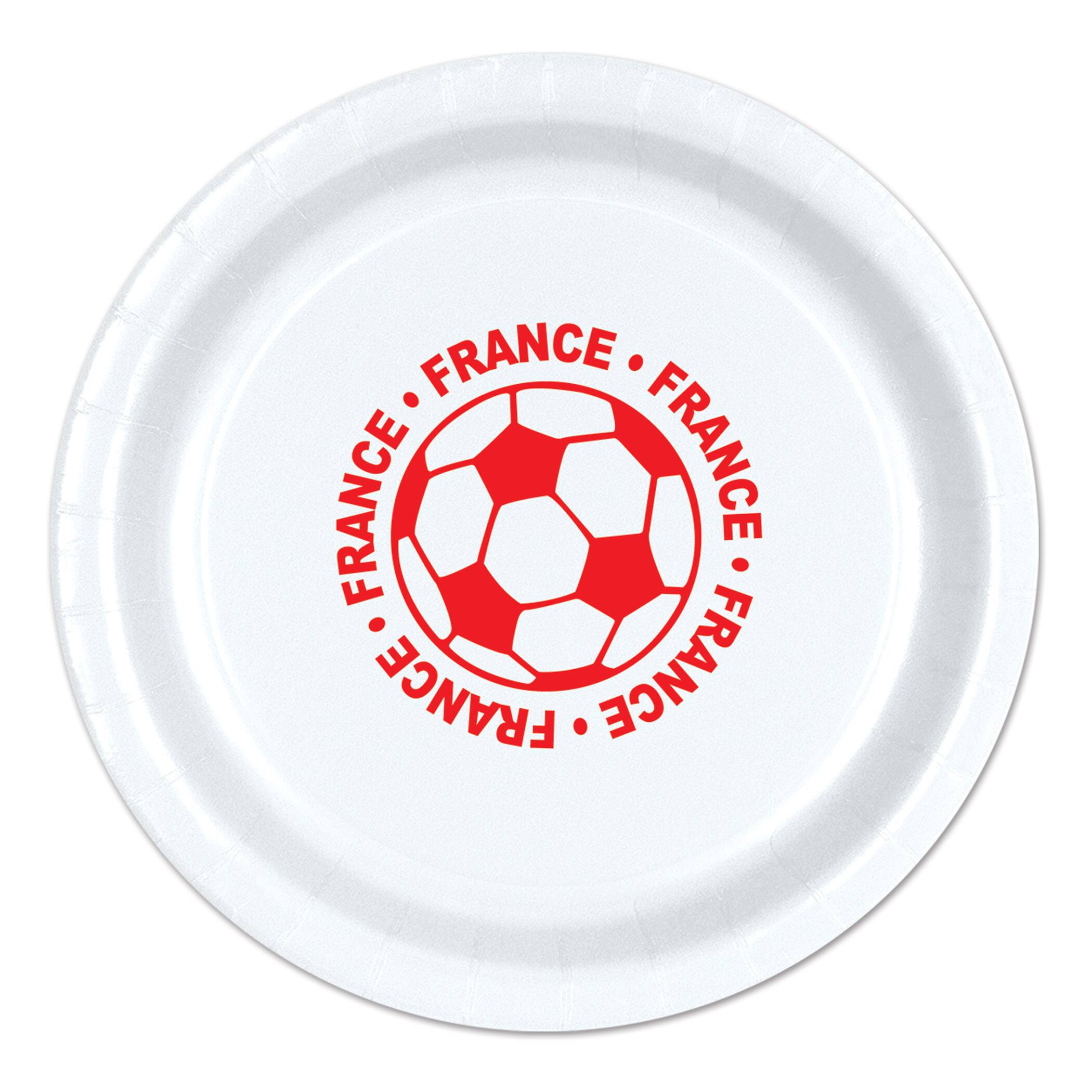 9" France Soccer Plates, 16ct.