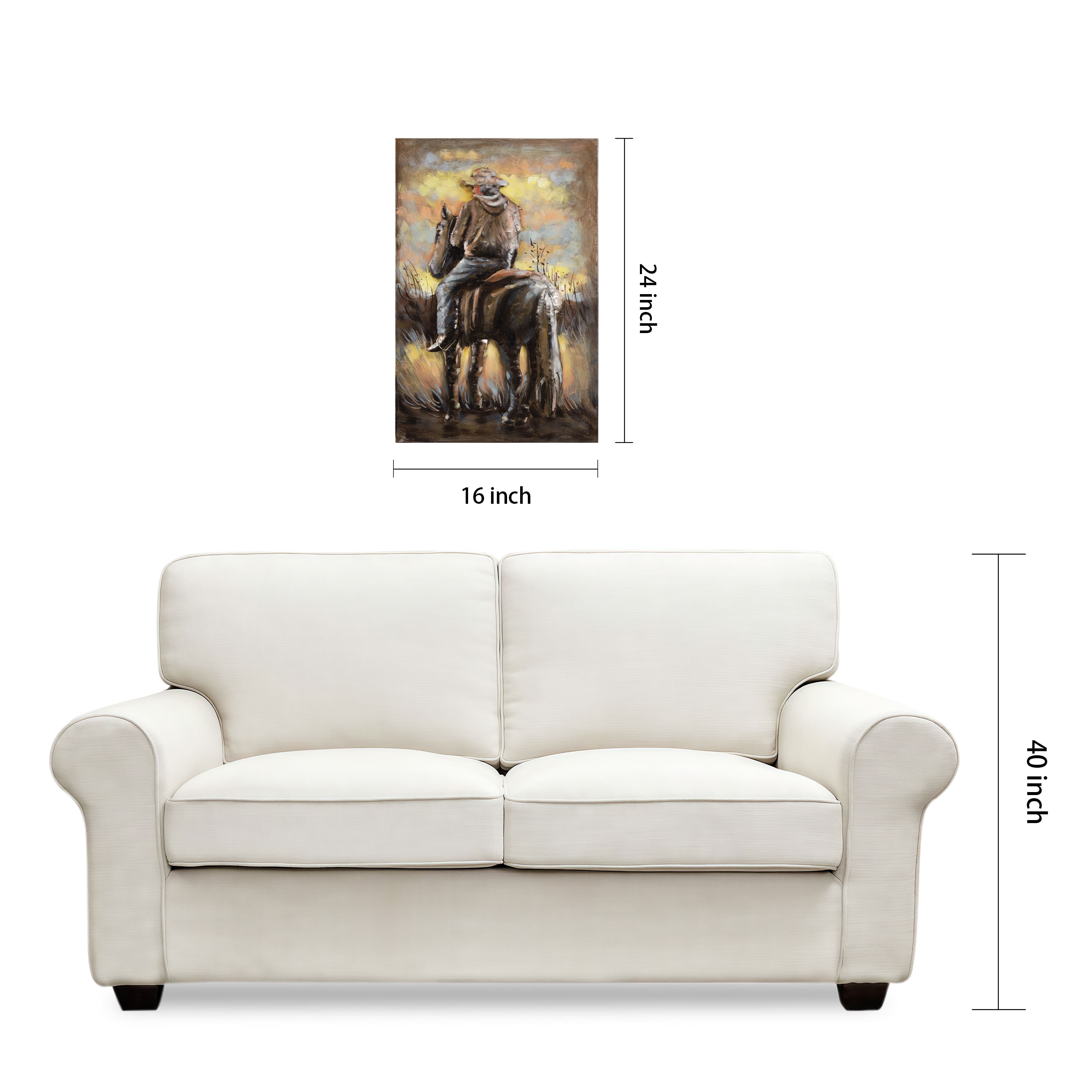 Empire Art Direct 16" x 24" Cowboy Mixed Media Iron Hand Painted Dimensional Wall Sculpture