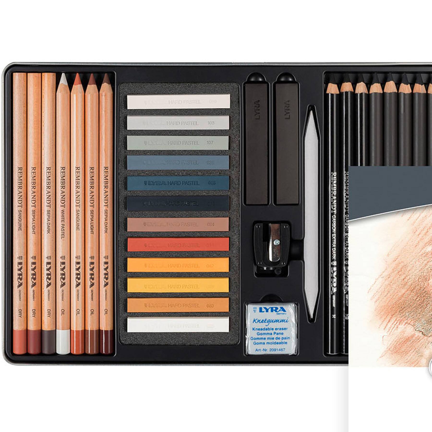 Lyra Artist Pencils & Pastels Sketching Tin Set