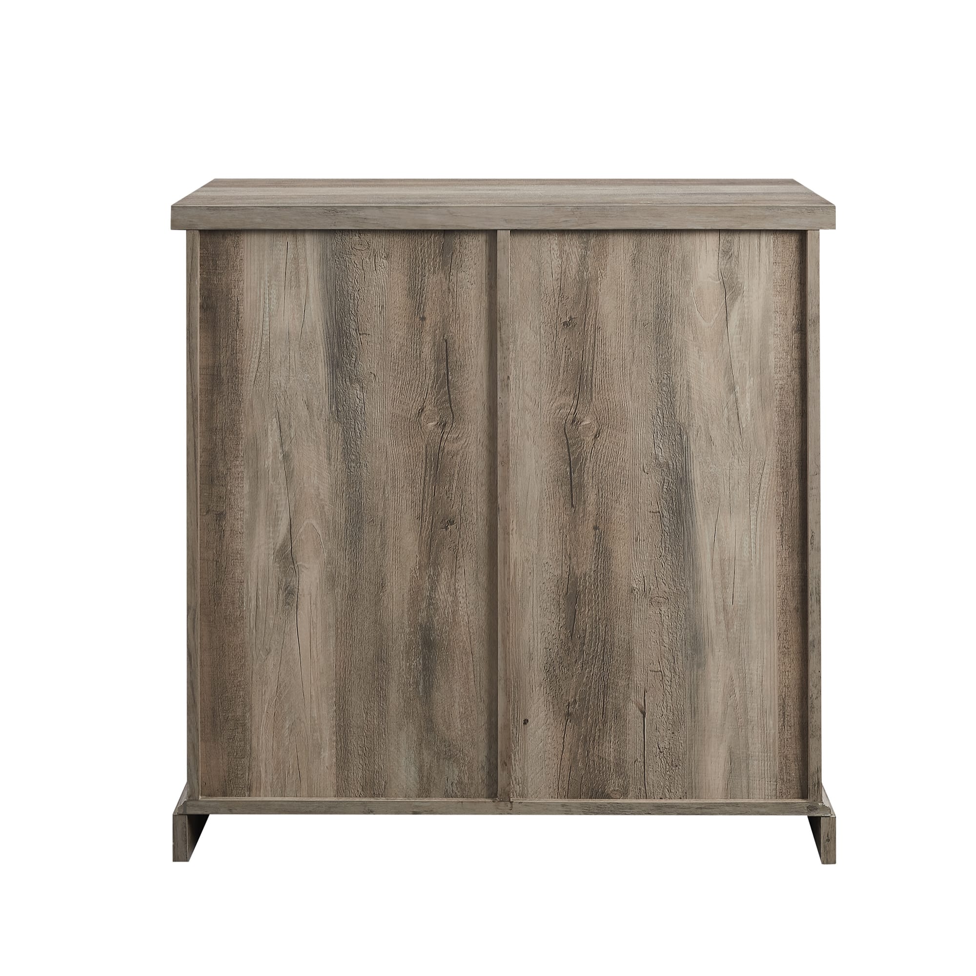 Walker Edison 32" Grey Wash Sliding Barn Door Farmhouse Accent Cabinet