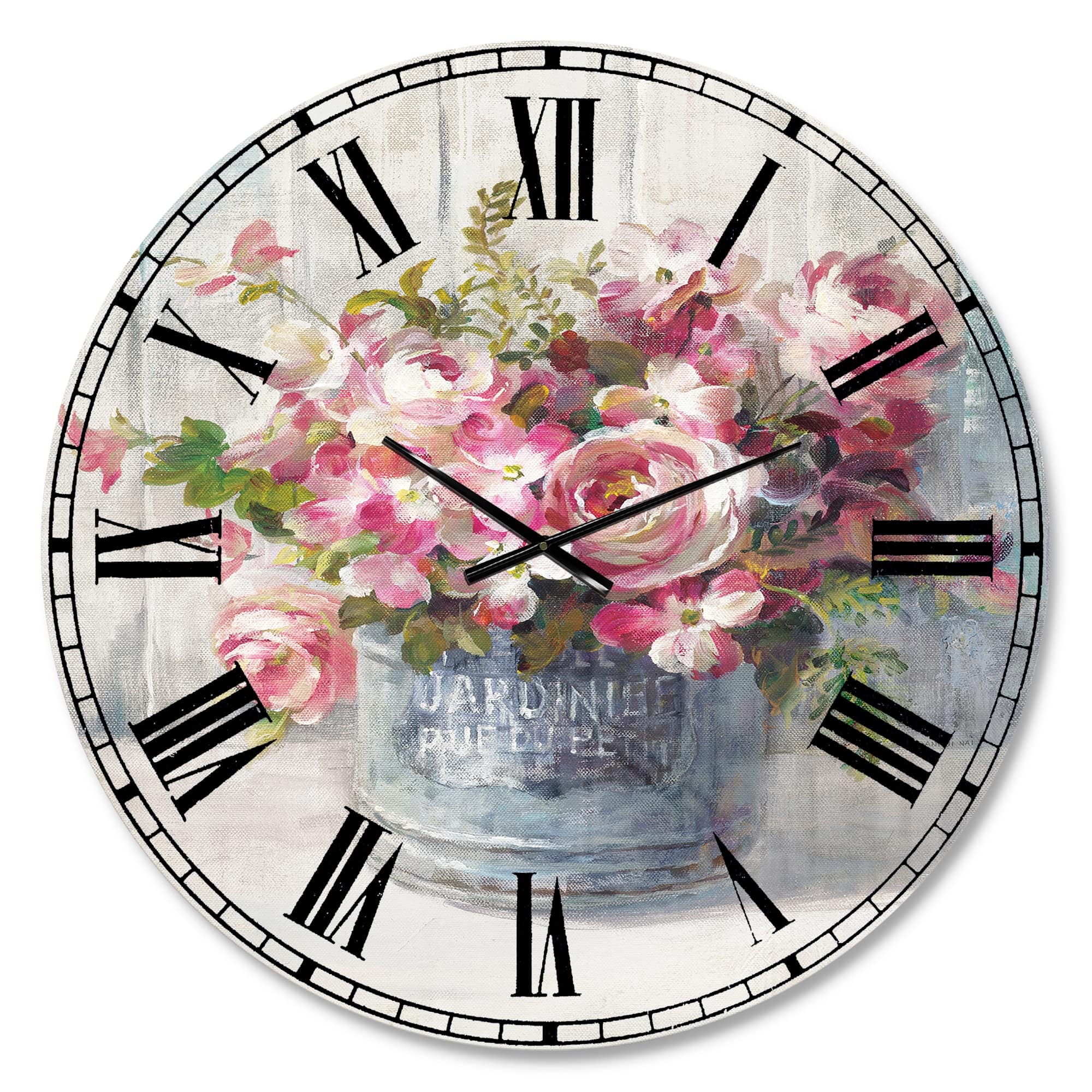 Designart Maison Des Fleurs III Farmhouse Wall Clock