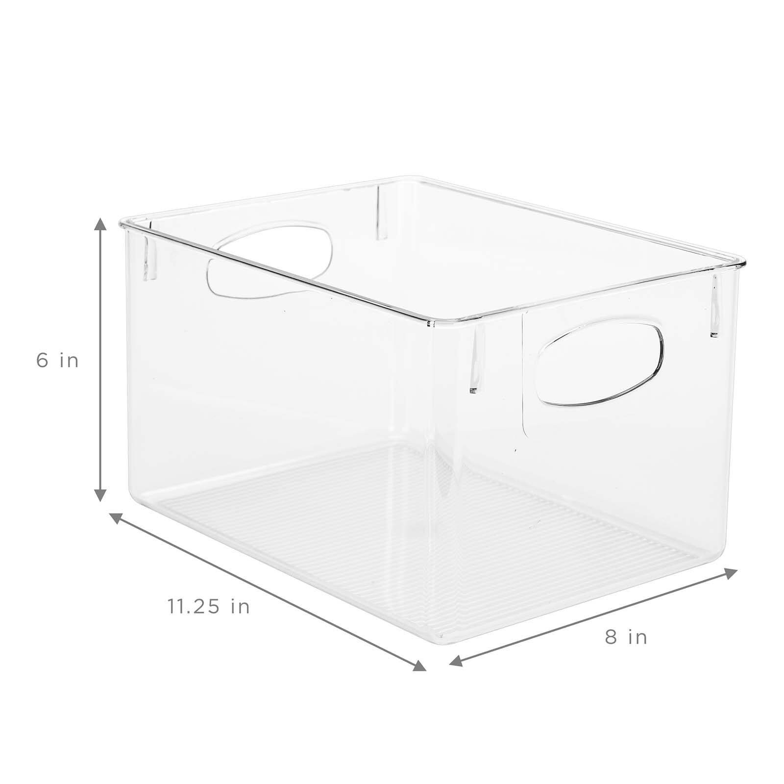 Sorbus 11.25" Clear Plastic Handled Bin Set