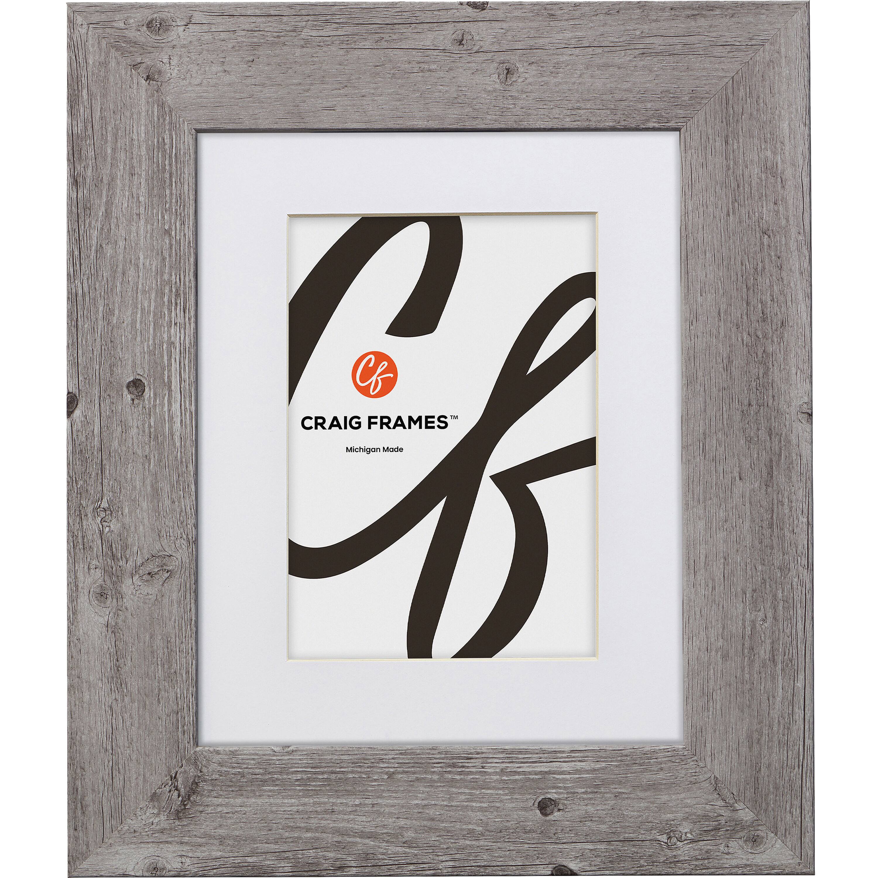 4 Pack Craig Frames American Barn Light Gray Picture Frame with Mat