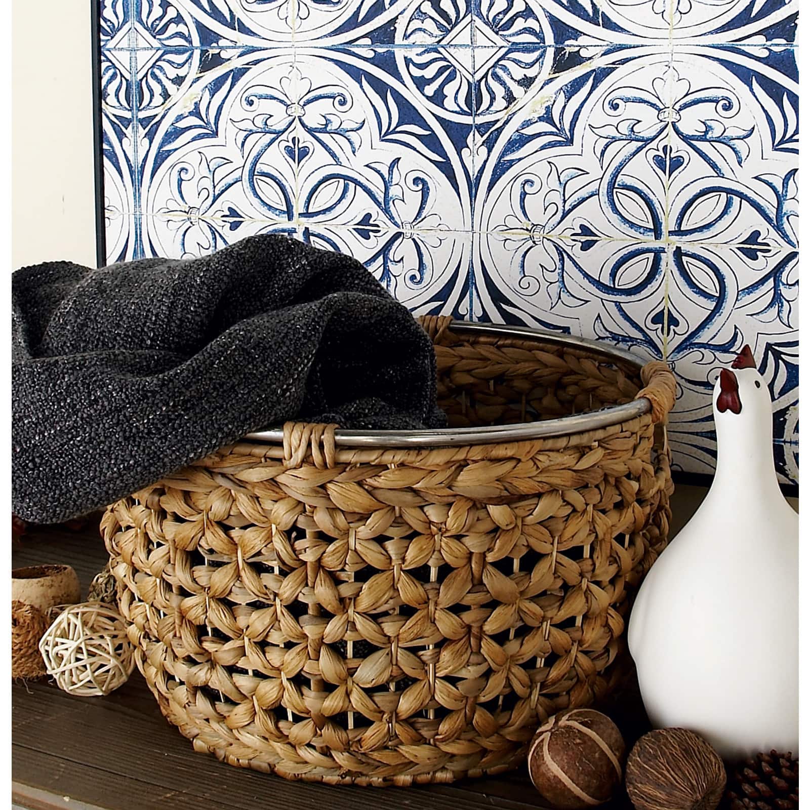 Tan Sea Grass Natural Storage Basket Set