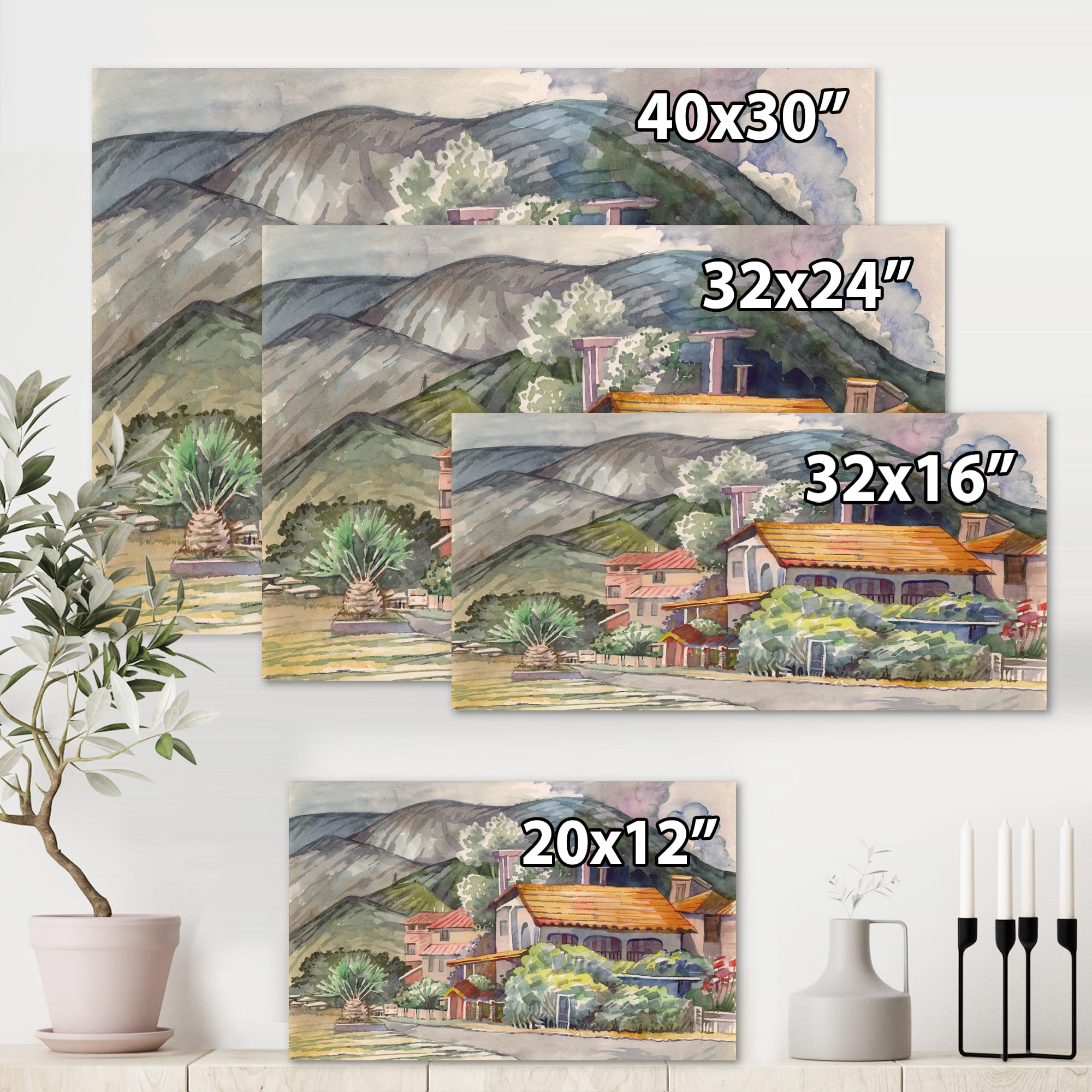 Designart - Greek Landscape Off The Coast Of The Aegean Sea - Traditional Canvas Wall Art Print